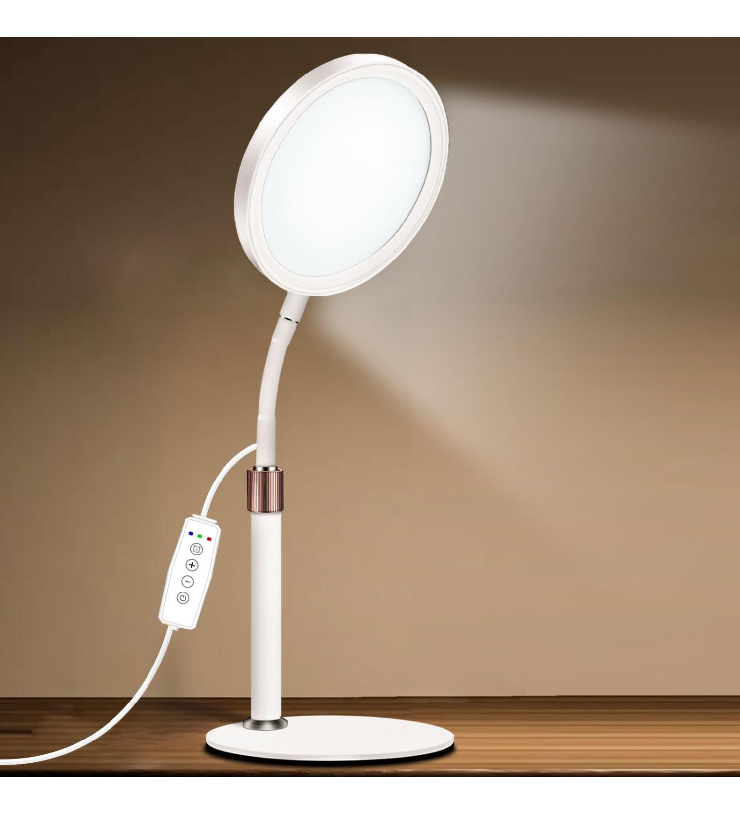 Happy Lamp 10000 Lux Desk Sun Lamp with 360 Adjustable Gooseneck & 3 Colors & 10 Brightness Levels for Reading/Office/Home small - Buy Online on GoSupps.com