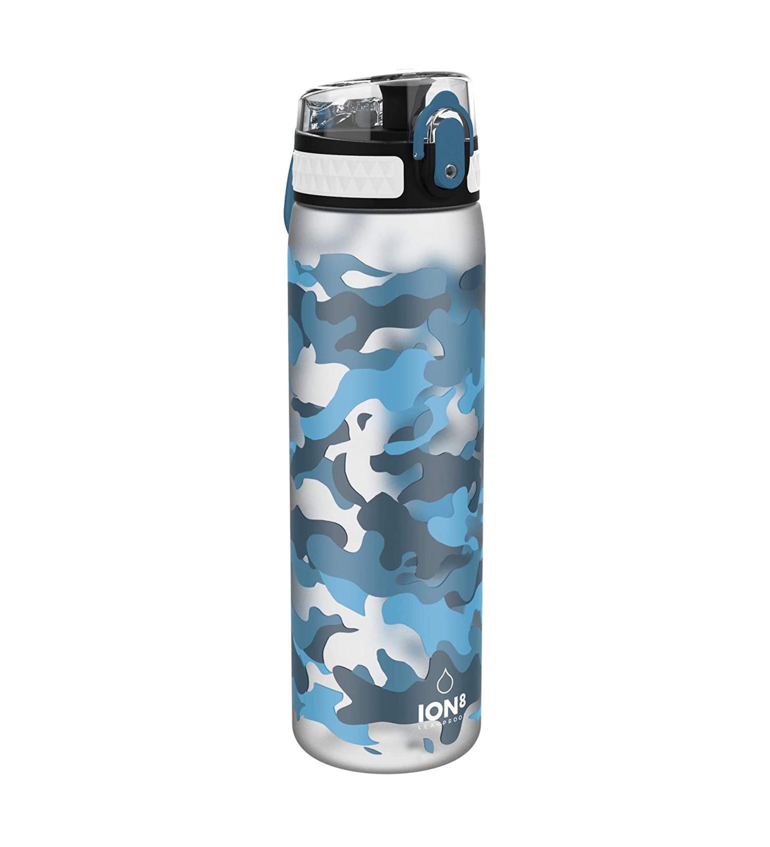 Ion8 Kid's One Touch On-The-Go Printed Water Bottle - Leakproof & BPA-Free - 18 oz Camo Design - Fits Car Cup Holders & Backpacks - Buy Online on GoSupps.com