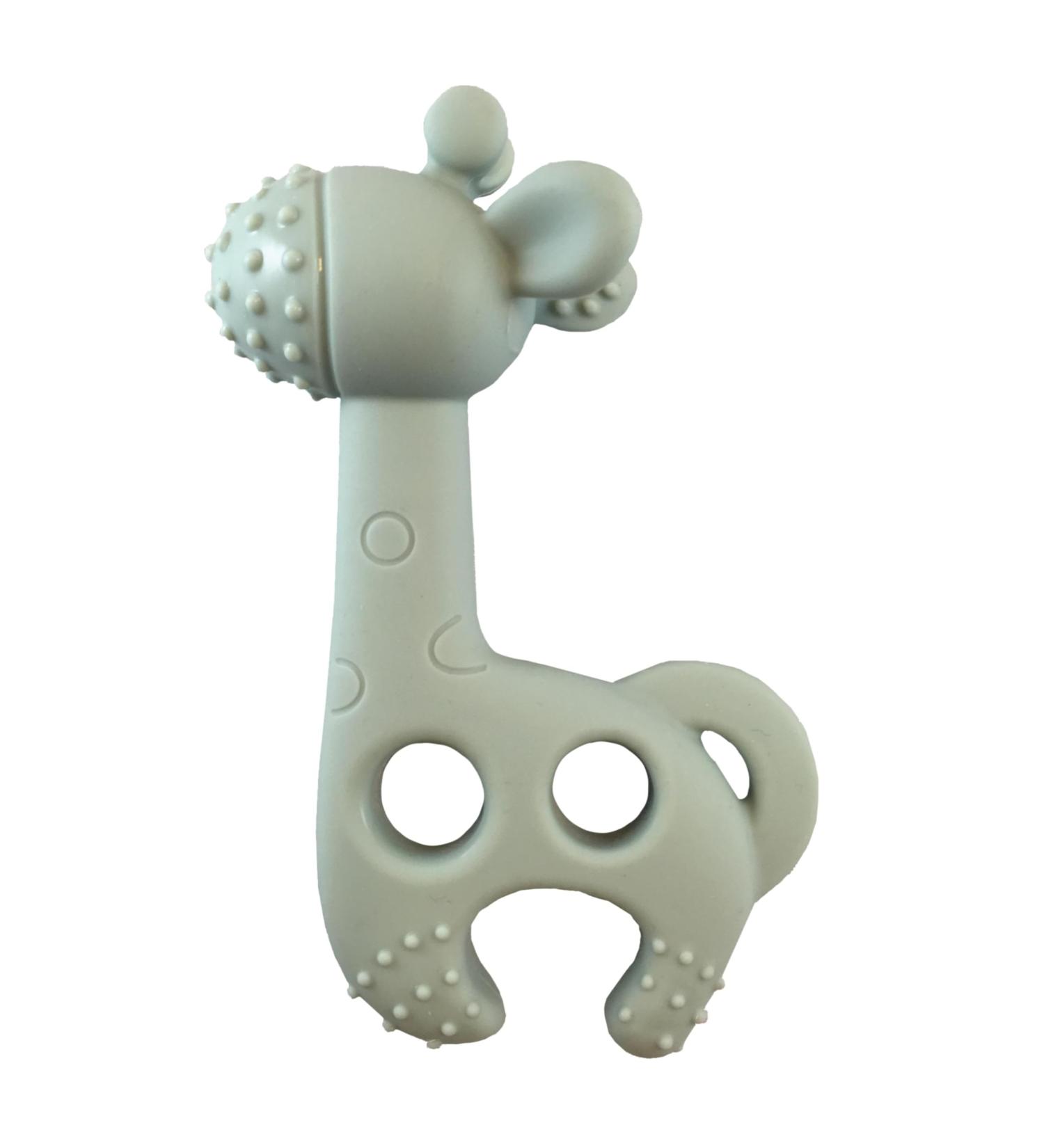 Bite Me Raff Silicone Giraffe Teething Ring - BPA-Free Mint Green - Easy Grip Tooth Aid for Gum Relief & Massage - Buy Online on GoSupps.com