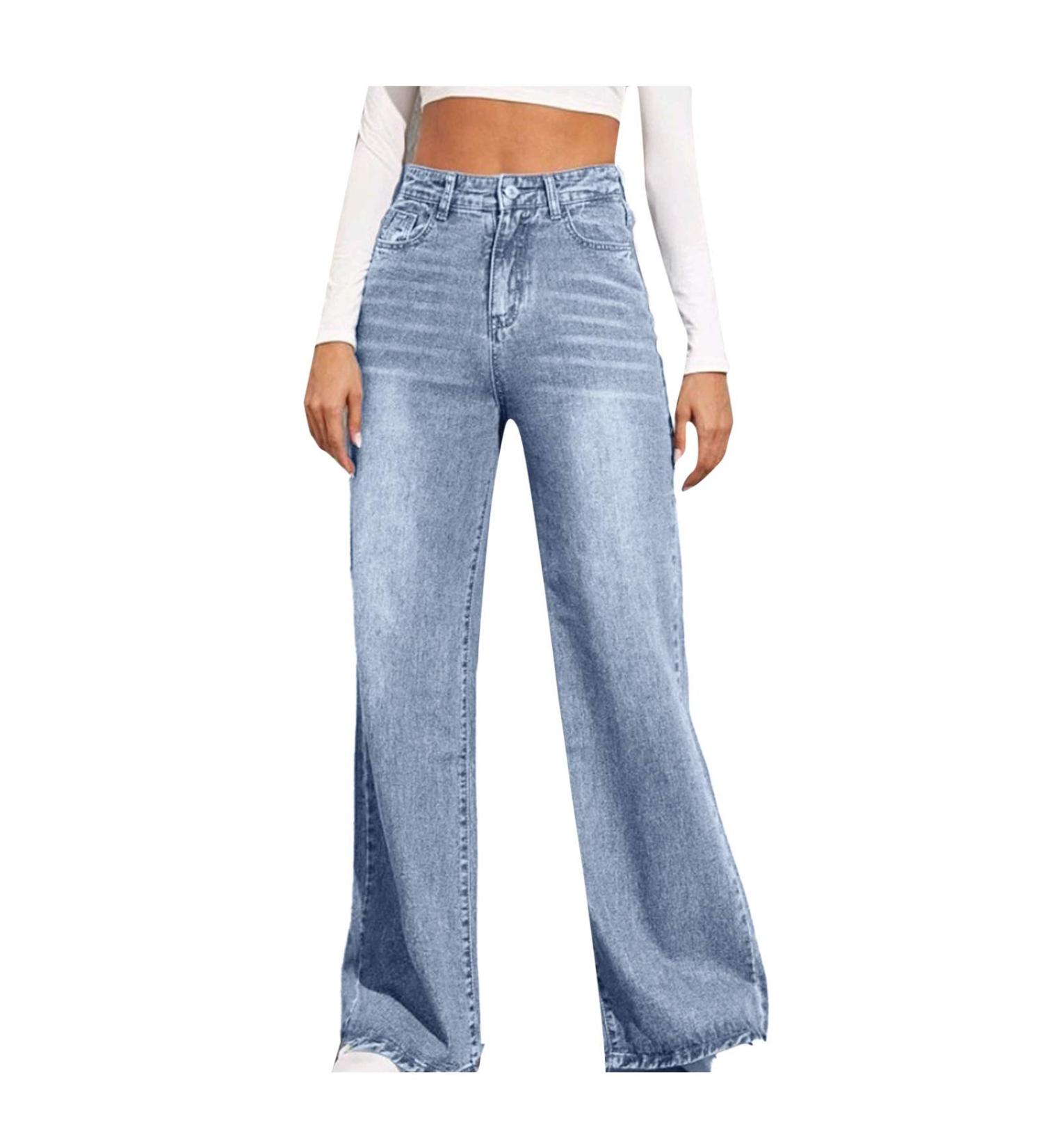 Ronony Women s Bootcut Stretch Flared High Waist Jeans - Ripped Baggy Fitness Pants - Soft Denim Leisure Wear in Blue (XL) - Buy Online on GoSupps.com
