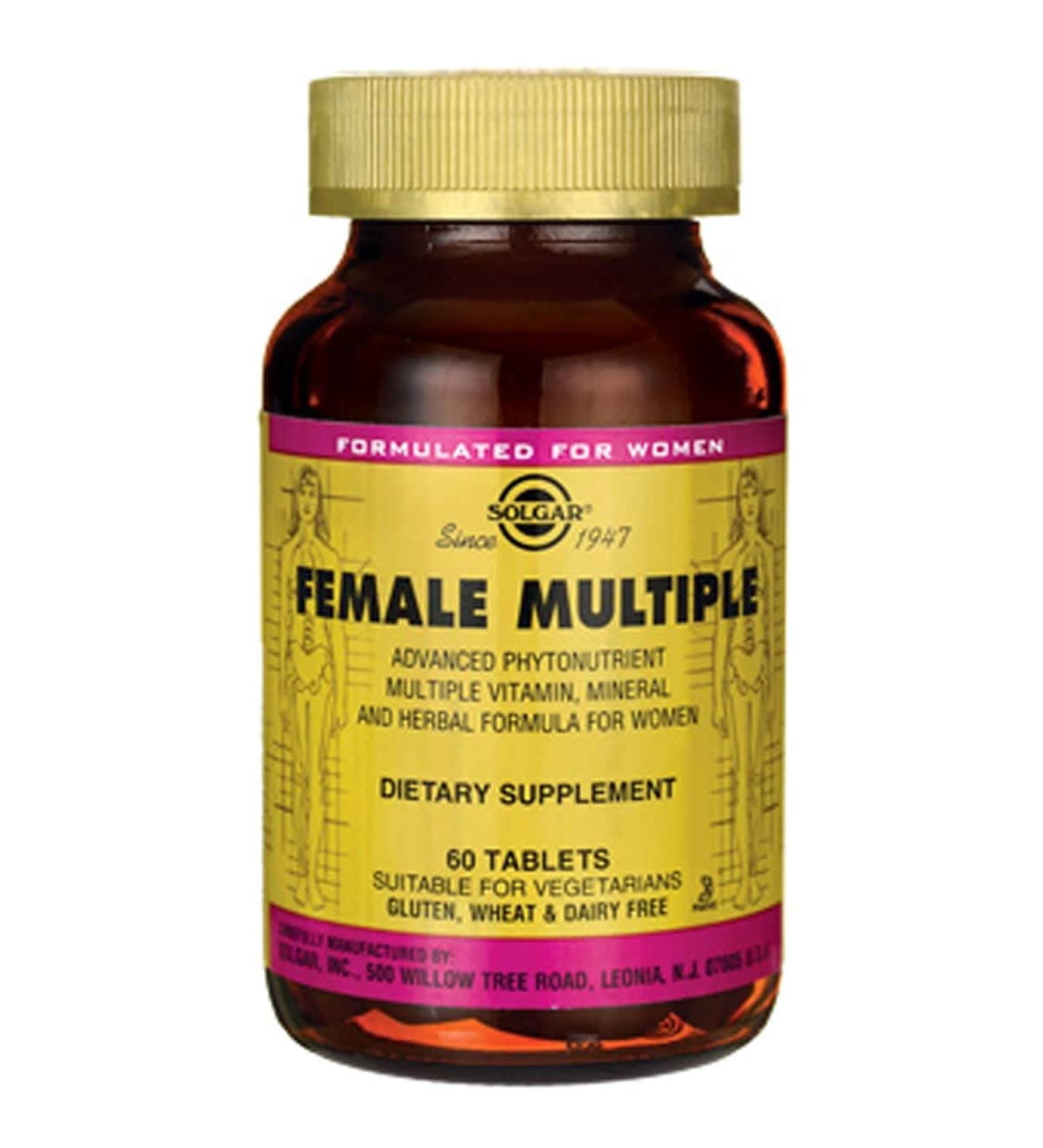 Solgar Female Multiple - 60 Tablets | Premium Women's Multivitamins for Health - Buy Online on GoSupps.com