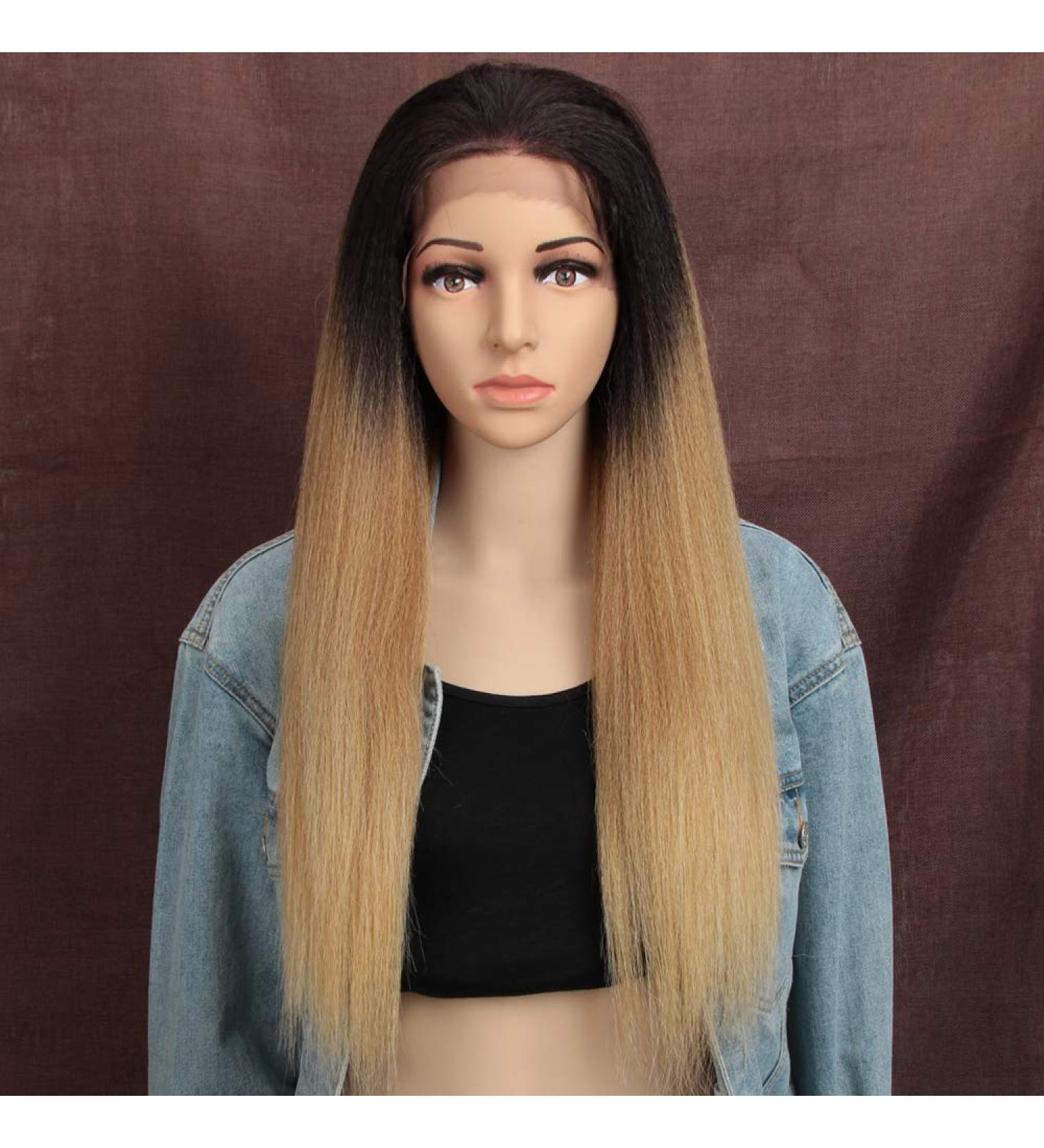 Buy Style Icon 60cm Lace Front Wig - Yaki Straight Synthetic Hair Heat-Resistant Free Part - International Shipping Available - Buy Online on GoSupps.com