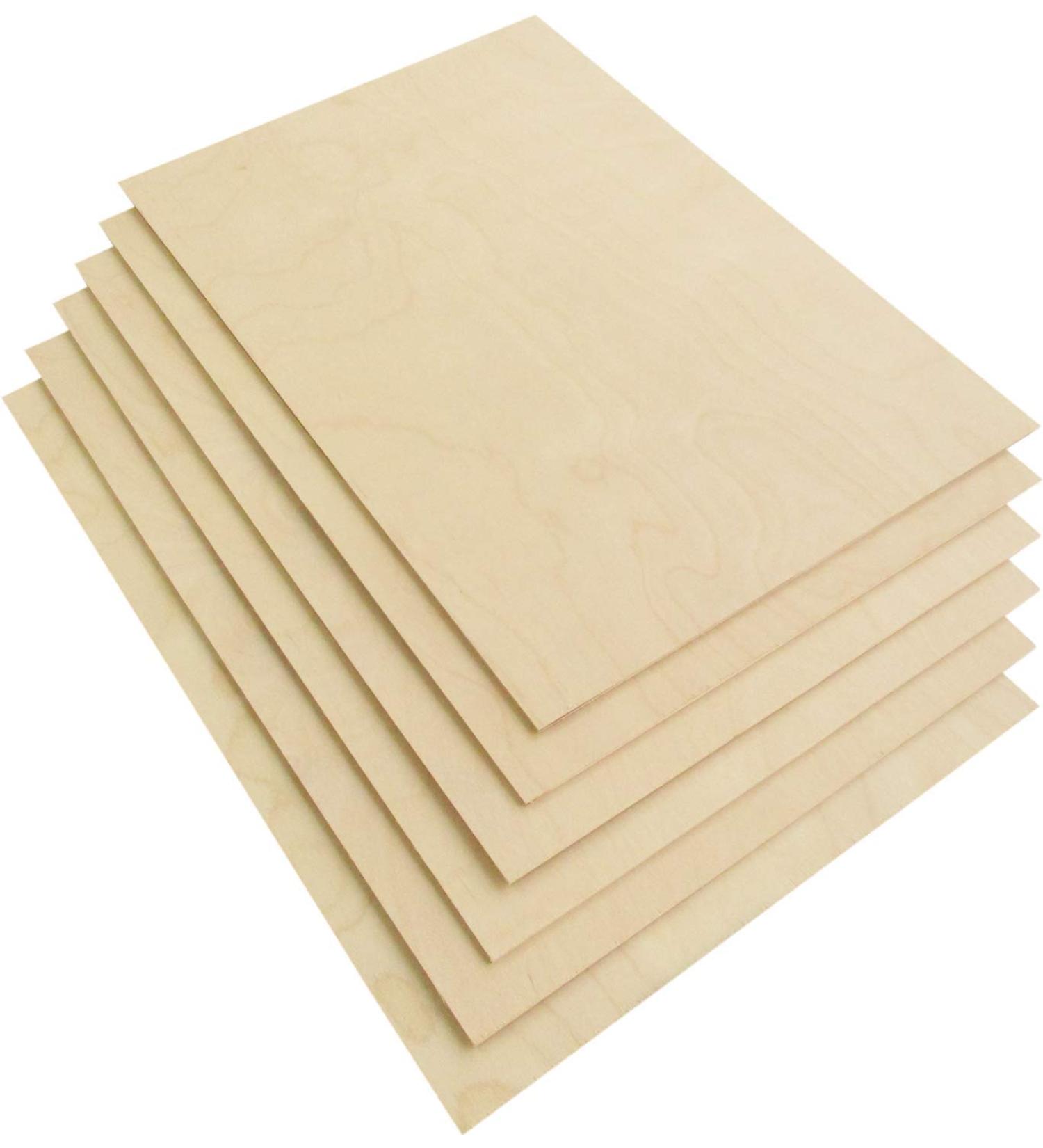 Premium Baltic Birch Plywood 3mm - 12x18 - 6 Flat Sheets - B/BB Grade Veneer for DIY Arts & Crafts, Woodworking, Laser Cutting Projects - Buy Online on GoSupps.com