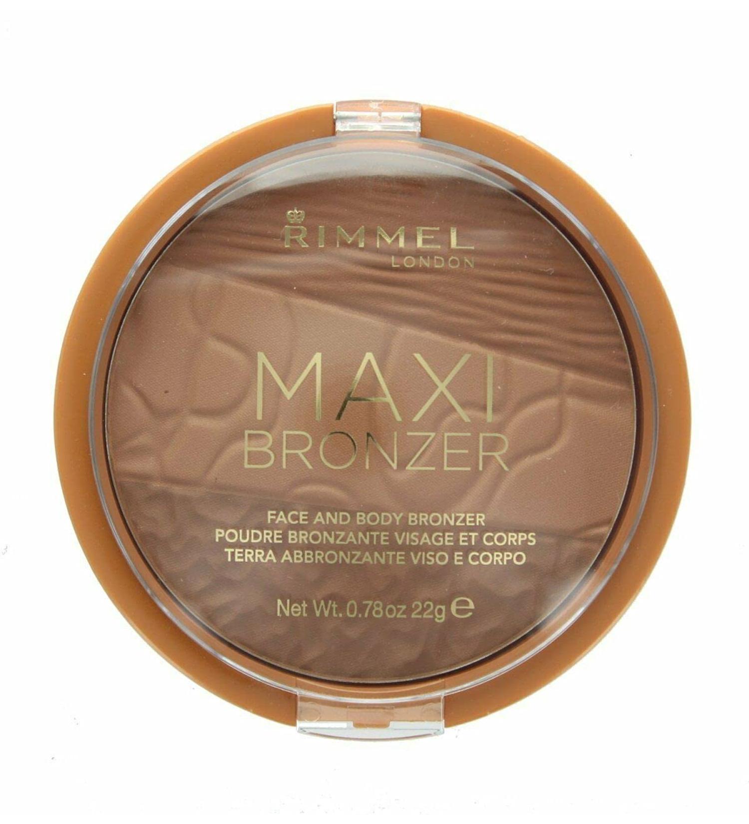 Rimmel Maxi Bronzer Face & Body Bronzing Powder Net Wt 0.78oz 22g (003 Dark)