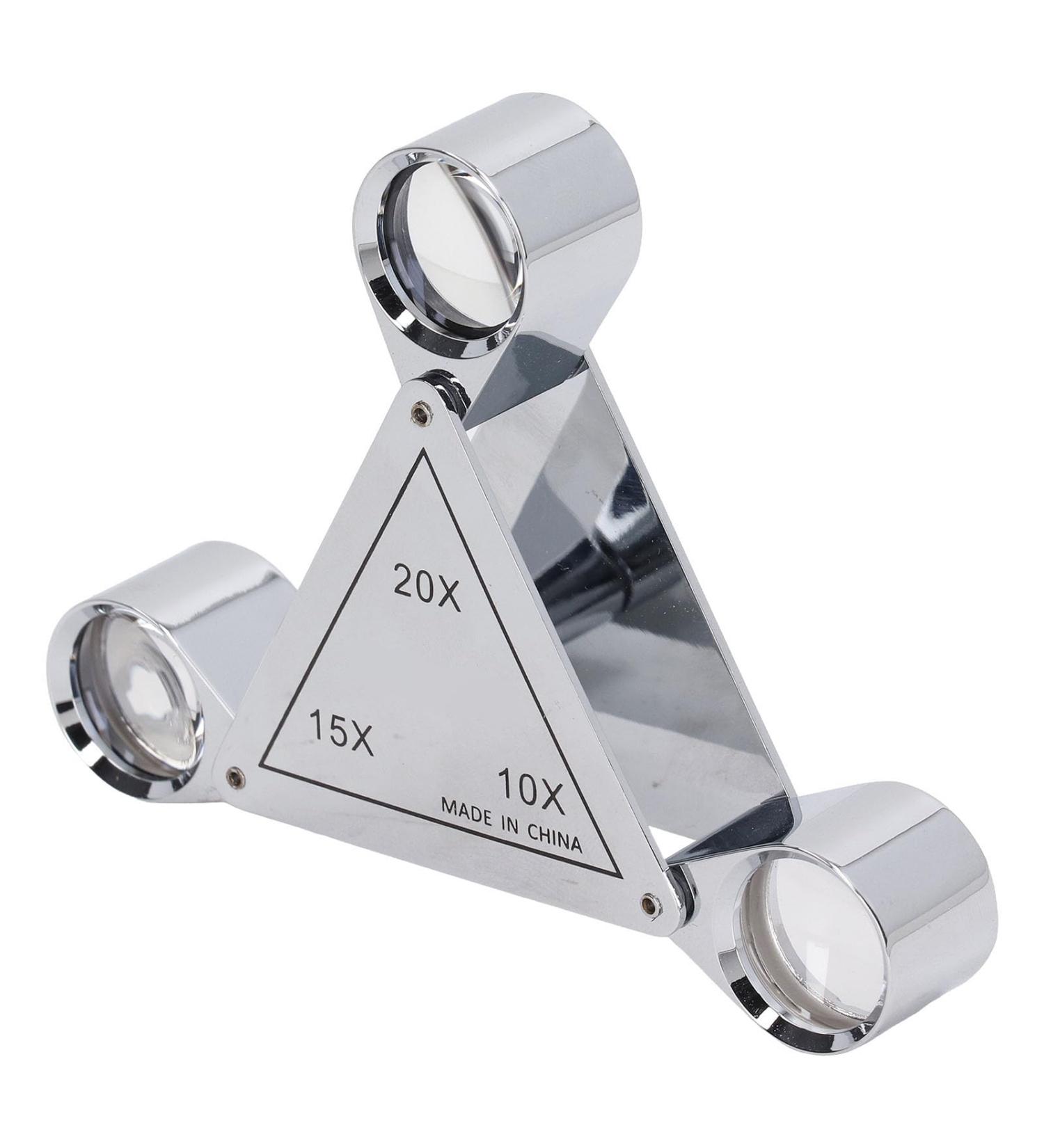 Magnifying Glass 3 Lens Zinc Alloy Magnifying Glass High Magnification Clear Magnification Effect with Storage Bag for Jewelry Identification for Jewelers - Buy Online on GoSupps.com