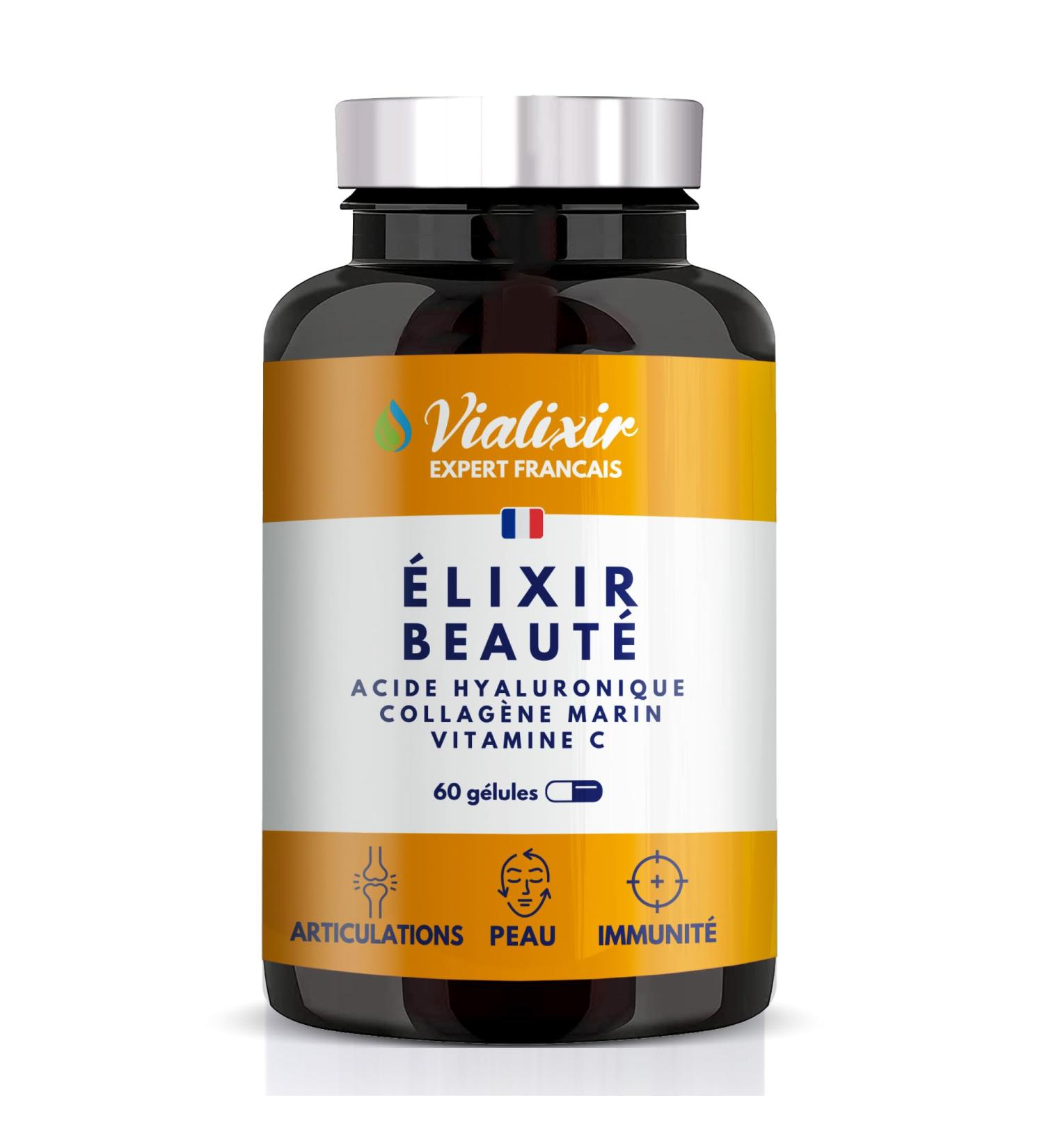 HYALURONIC ACID & MARINE COLLAGEN | Rich in Vitamin C | Anti-Wrinkle Action & Strengthens the Joints | Anti-Aging | Deeply Acts | Elasticity Skin Hydration | Made in France. - Buy Online on GoSupps.com