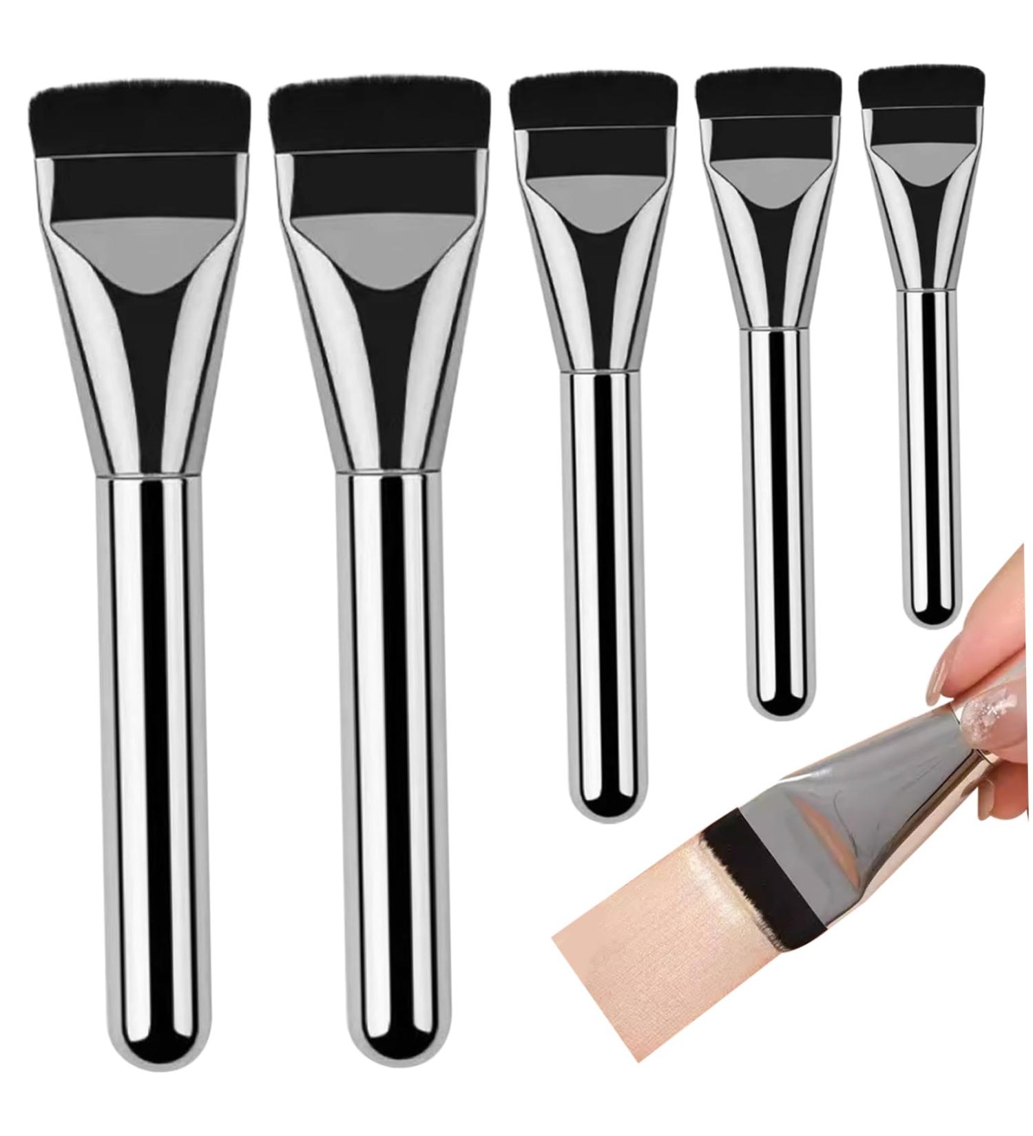 Flat Makeup Brush Flat Brush 5PCS Liquid Brush Streak-Free Ultra Thin Concealer Brush for Liquid Cream Powder Buffing - Buy Online on GoSupps.com