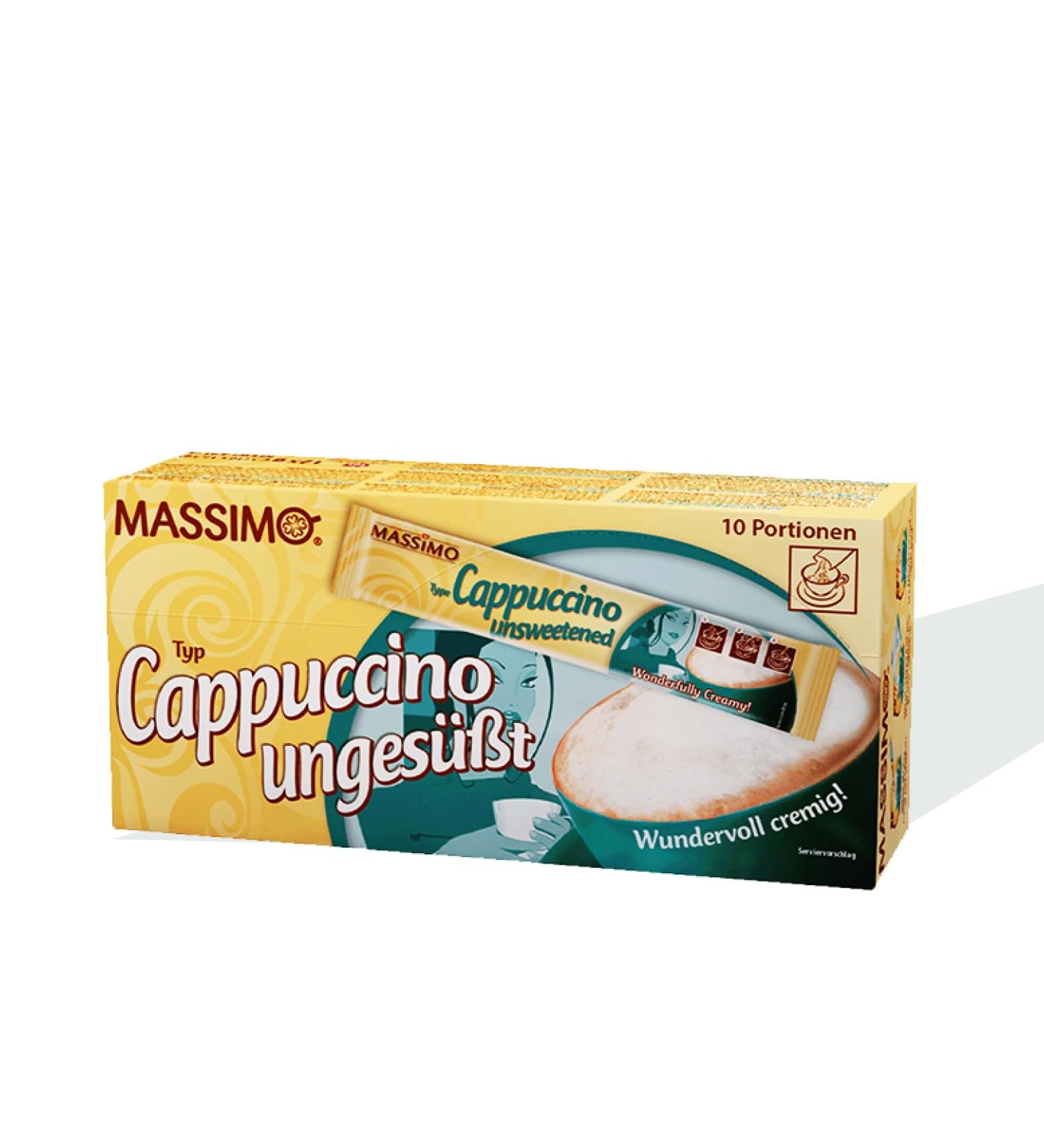  MASSIMO MASSIMO Unsweetened Cappuccino 16 x 10 Sticks x 12.5 g Value Pack Soluble Coffee Cocoa Sugar Free Quick Prep Caffeine Instant Coffee - Buy Online on GoSupps.com