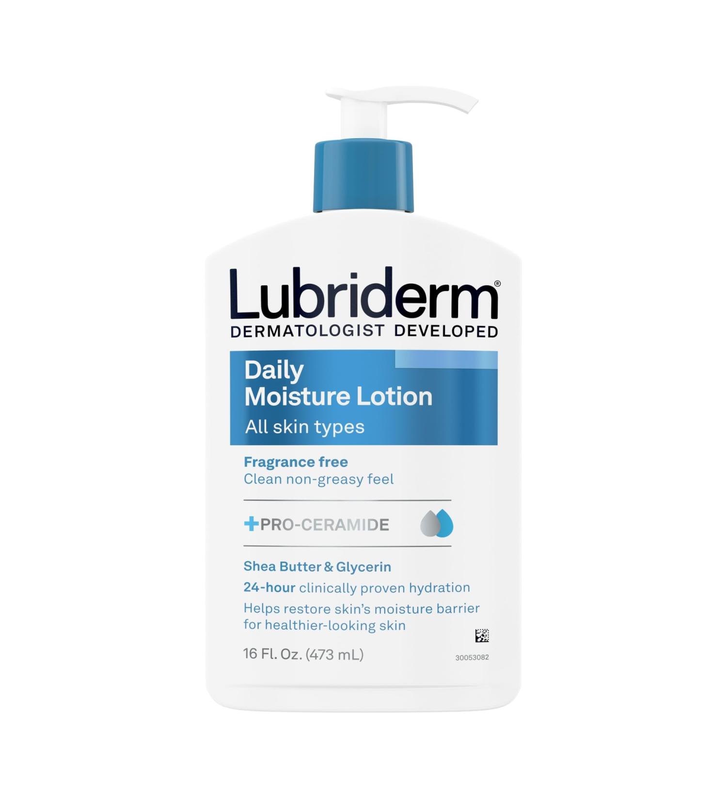 Lubriderm Daily Moisture Body Lotion 16 fl. oz - Unscented Non-Greasy Vitamin B5 for Normal to Dry Skin | Hydrating Skincare - Buy Internationally - Buy Online on GoSupps.com