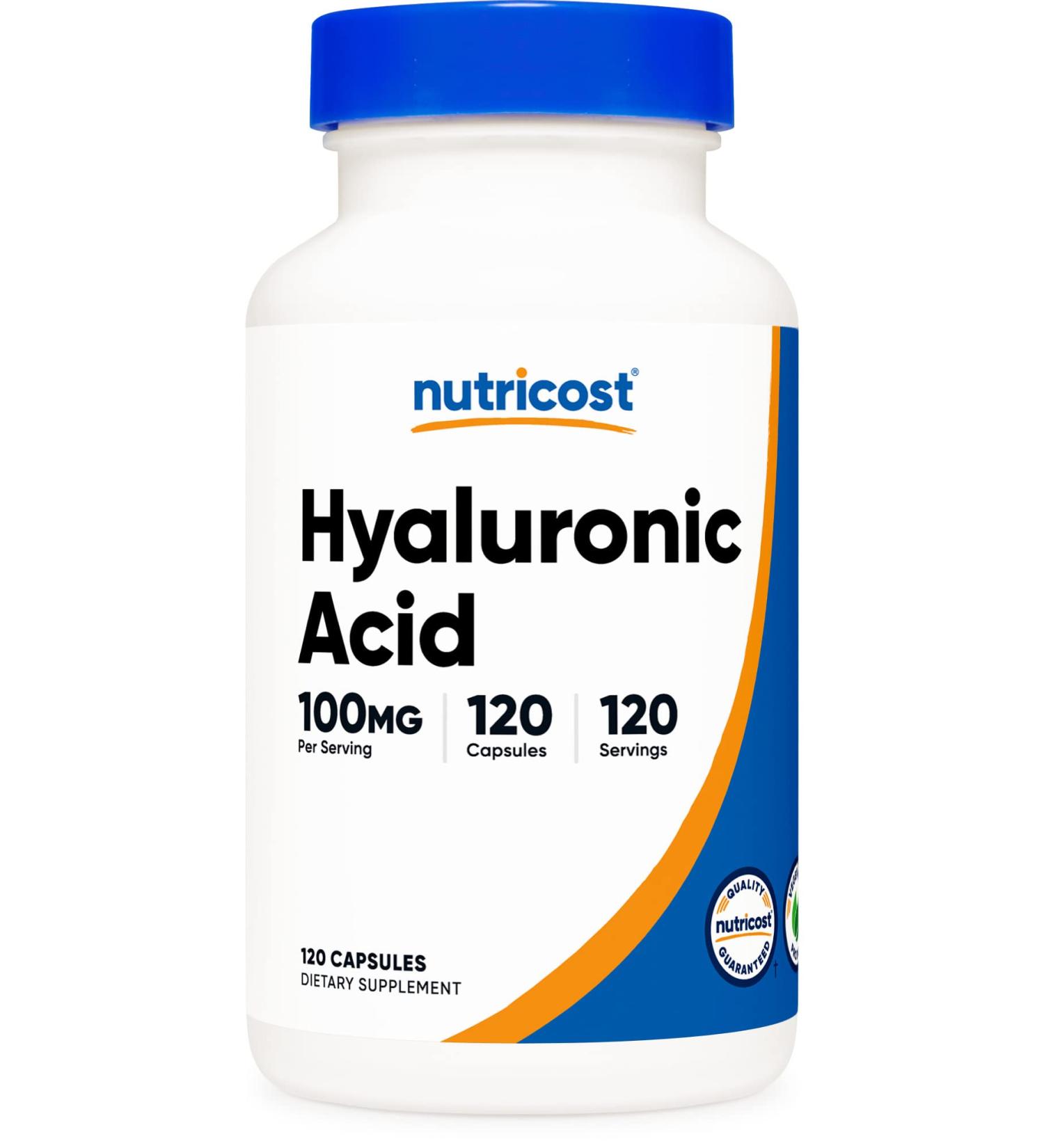 Nutricost Hyaluronic Acid Capsules 100mg - 120 Vegetarian Capsules | Gluten Free & Non-GMO - Buy Online on GoSupps.com