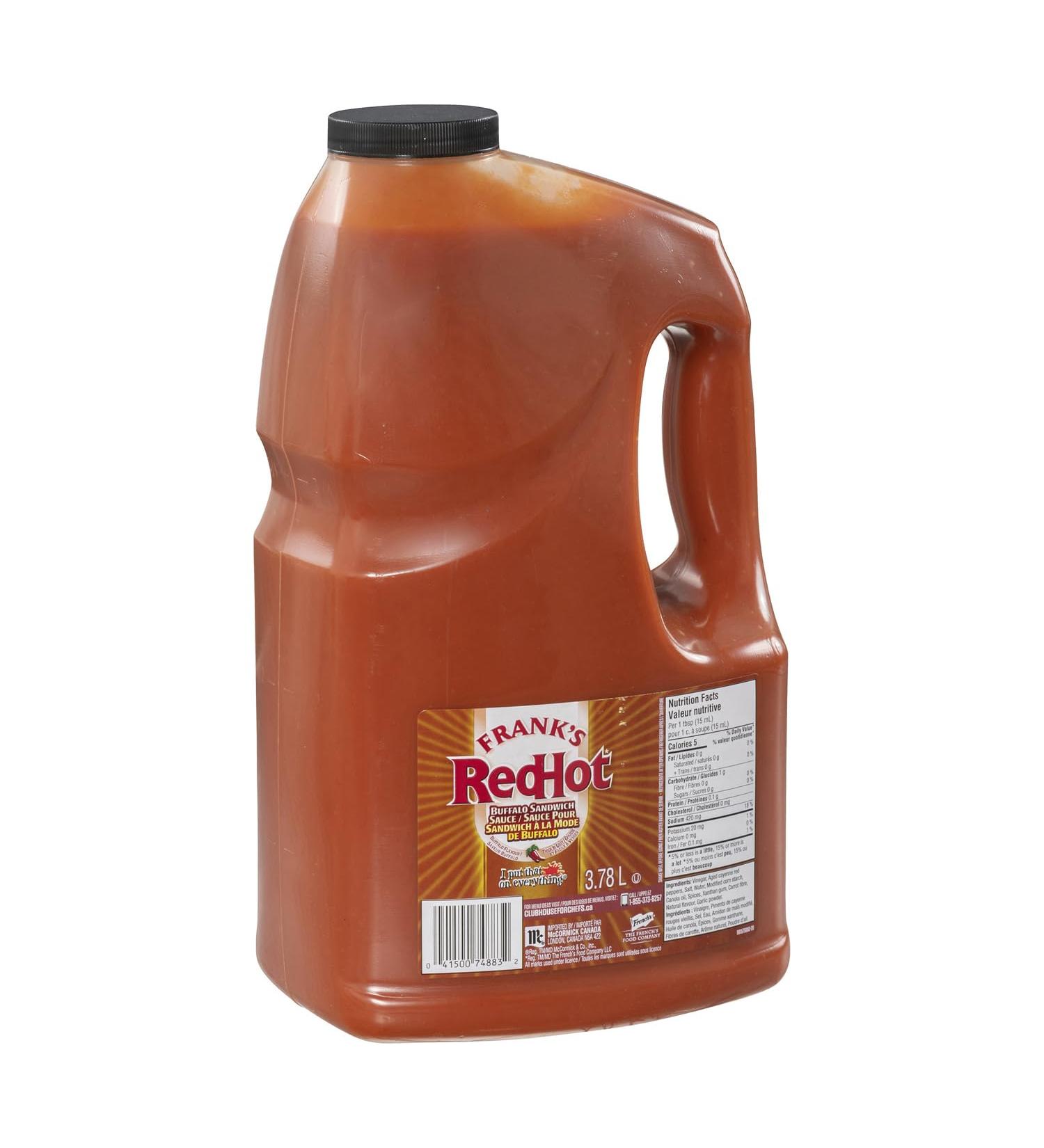 Frank's Redhot Hot Sauce Buffalo Sandwich Sauce 3.78L (pack of 1) - Buy Online on GoSupps.com