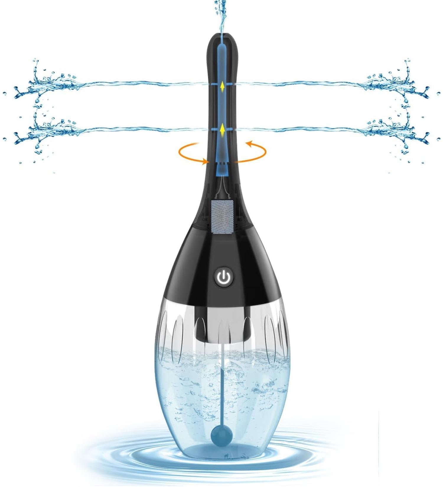 Anal Douche Enema Bulb - 5 Speeds Anti Backflow Colon Cleanse for Men - Shower Connected Douching - Black - Buy Online on GoSupps.com