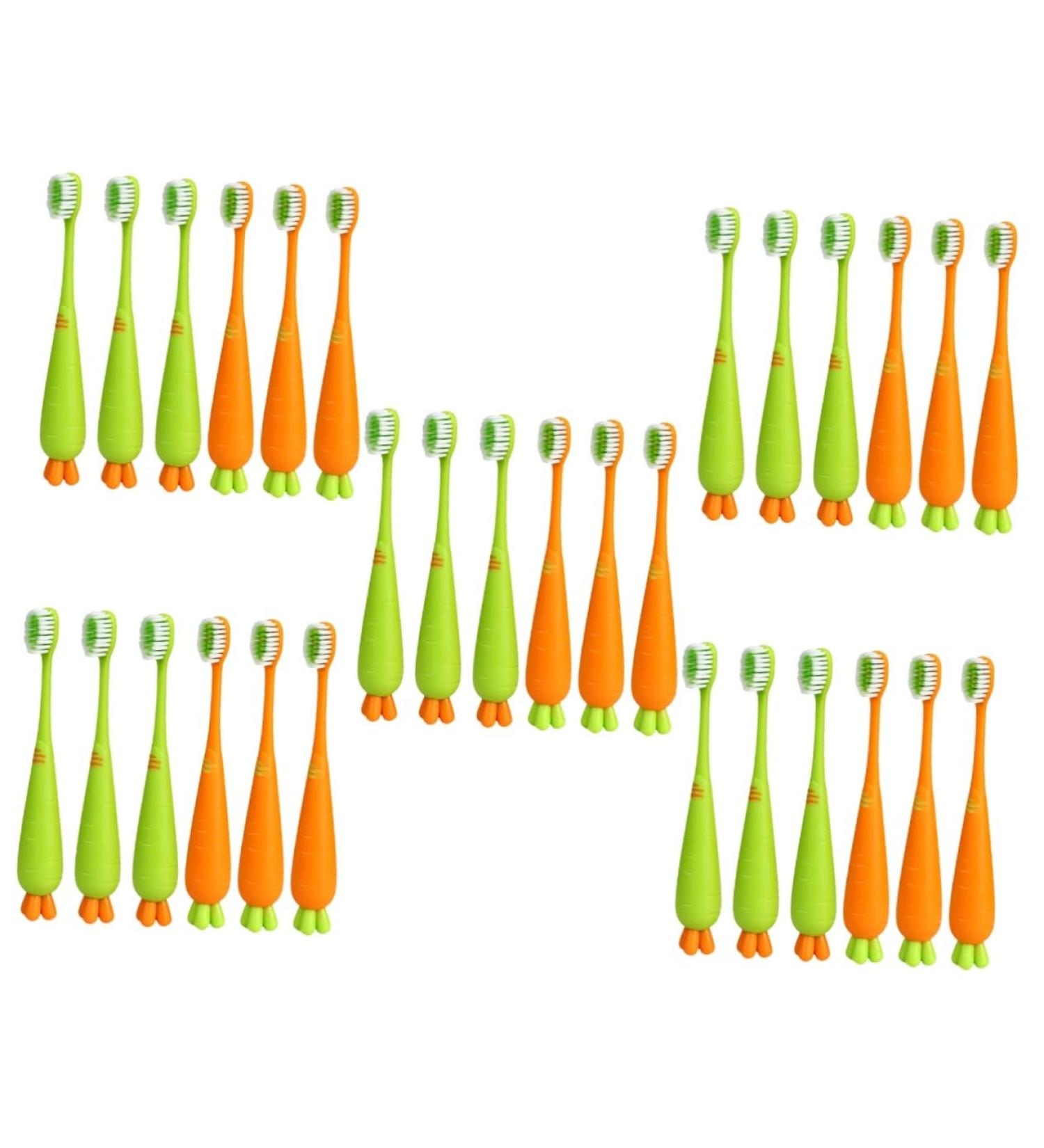 Minkissy Pet Toothbrush 30 Pcs - Carrot Soft Bristle Toothbrushes for Children - Gentle Cleaning Essentials - Buy Online on GoSupps.com