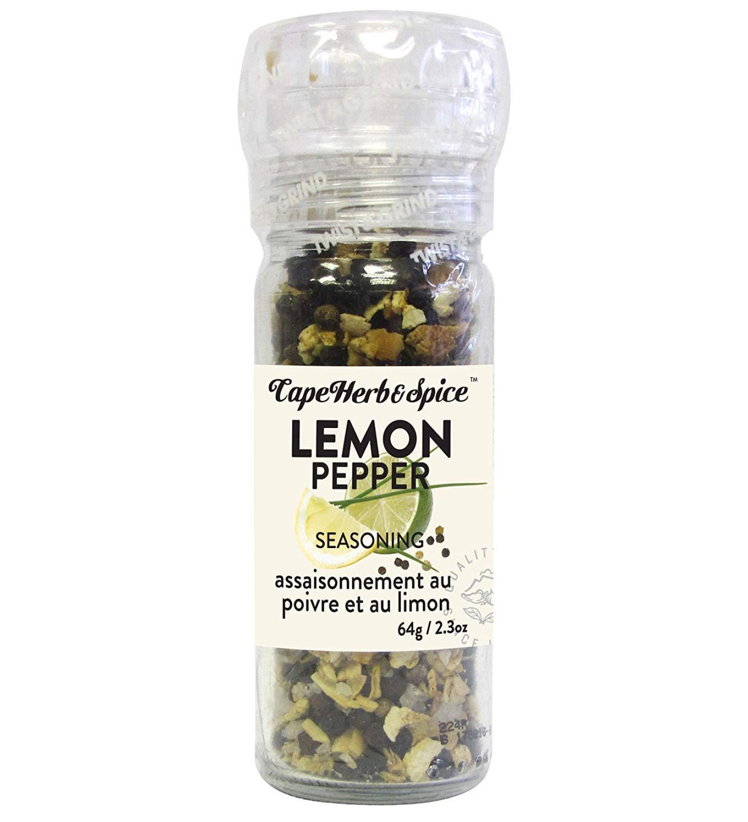 Cape Herb & Spice - Table Top Grinder - Lemon Pepper Seasoning No MSG no artificial flavouring Non-GMO Halal Vegan 6 Count of 64g - Buy Online on GoSupps.com
