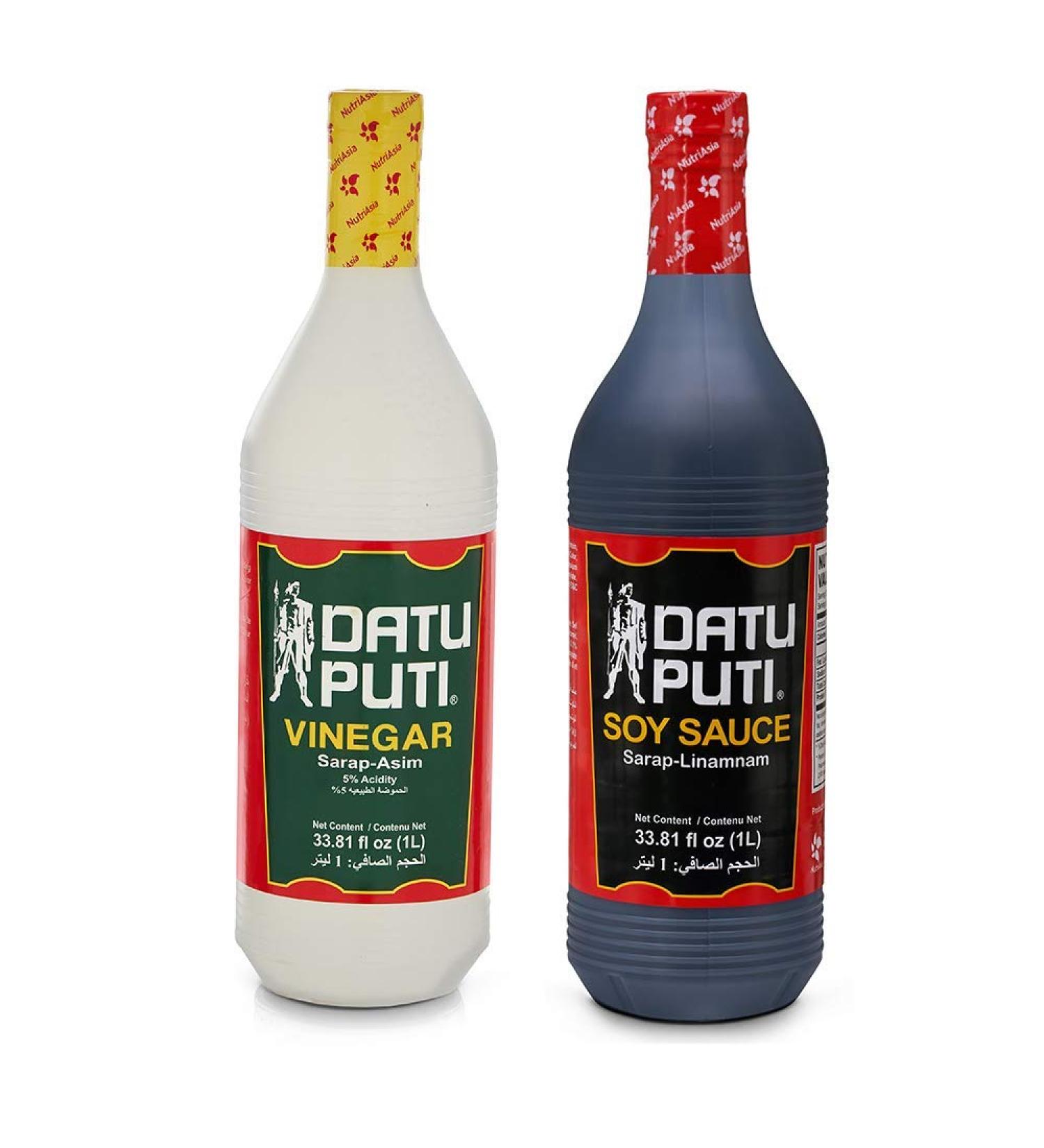 Datu Puti Vinegar and Soy Sauce Value Pack - 1 liter bottle of each