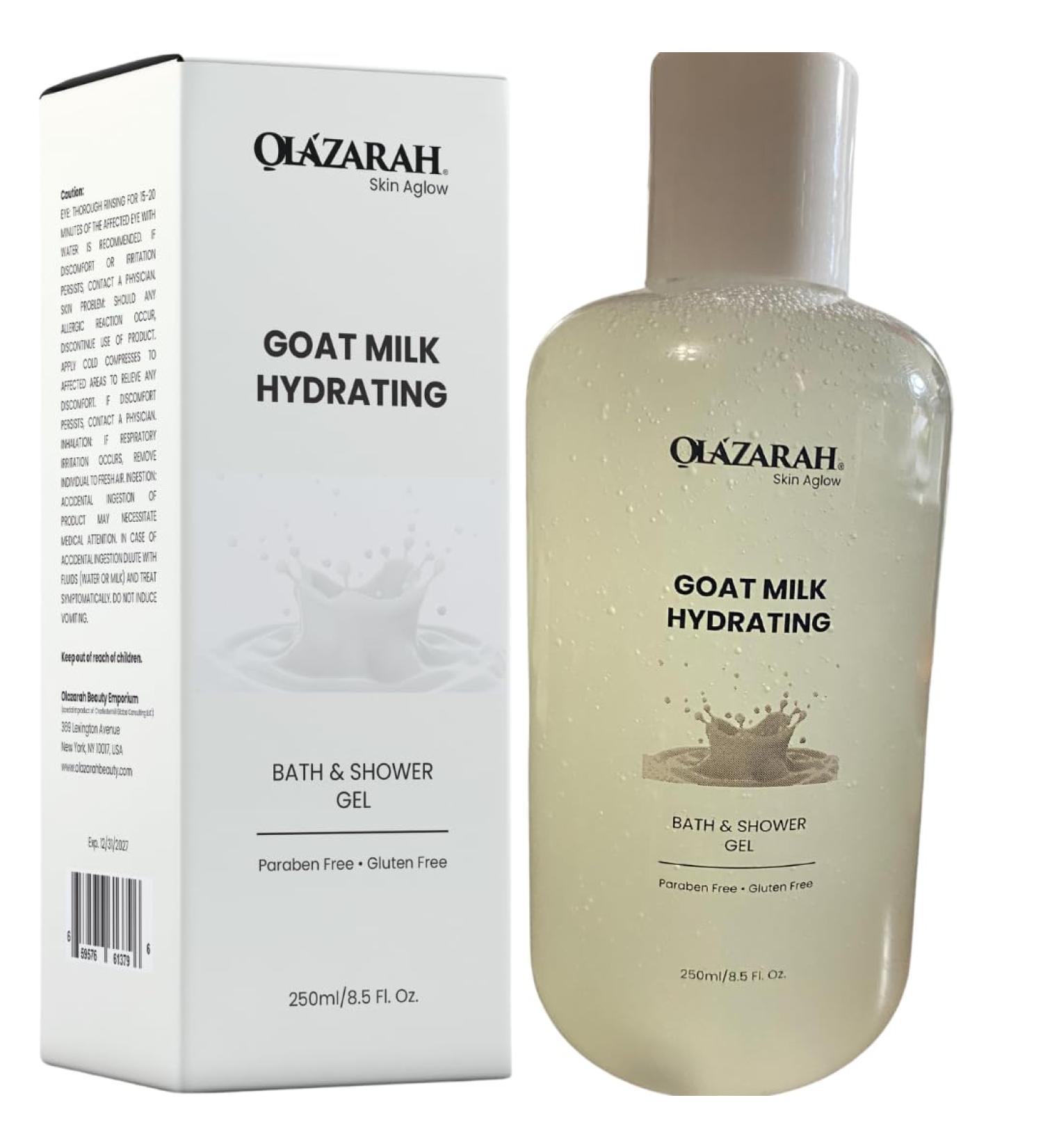 Goat Milk Hydrating Bath & Shower Gel - Nourish Skin Paraben-Free Gluten-Free 8.5 Fl. oz | International Shipping Available - Buy Online on GoSupps.com