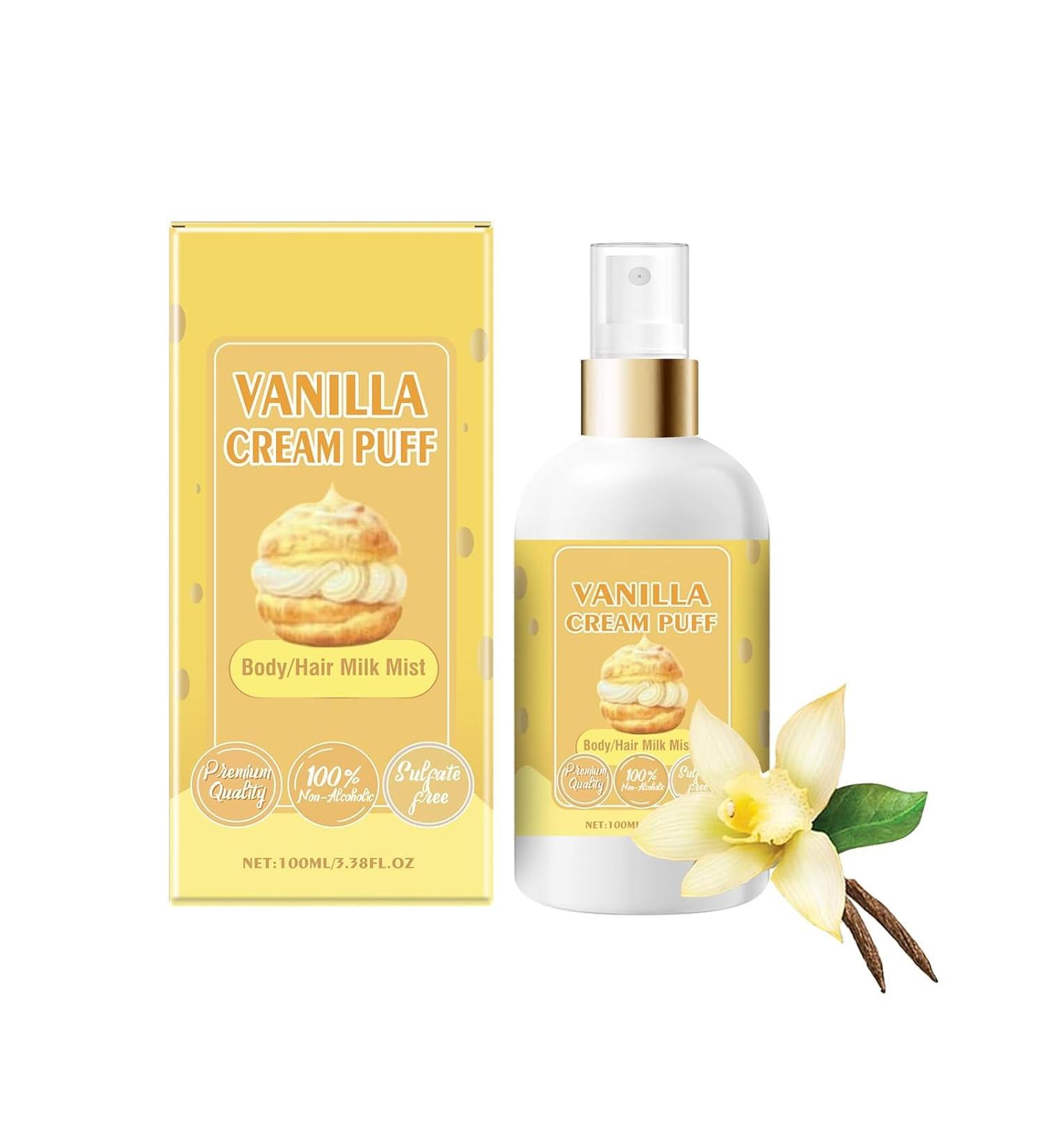Vanilla Cream Puff Body Milk Mist Body/Hair Milk Mist Body Spray For Women Vanilla Perfume Long Lasting Moisturizing Ideal Gifts for Women 1PCS-Vanilla Puffs - Buy Online on GoSupps.com
