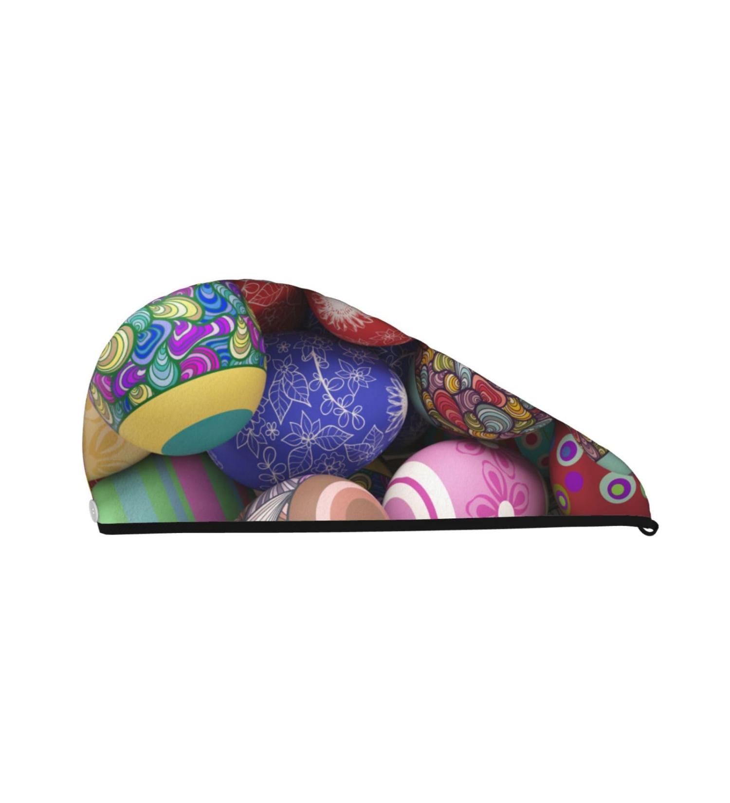 Easter Eggs1 Microfiber Hair Towel - Soft Super Absorbent Wrap for Women | Quick Dry Coral Velvet Cap for Long Curly & Thick Hair - Buy Online on GoSupps.com