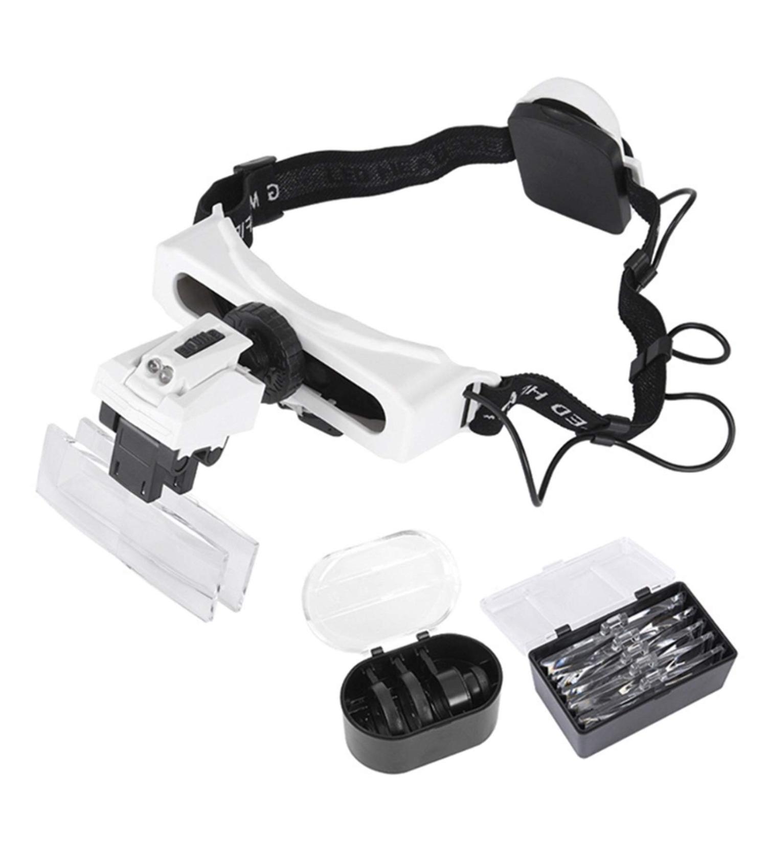 Lightweight Magnifying Glass 8 Replacement Lenses with Different Magnifications Head-Mounted Magnifier with Two Led Lights Lofty Ambition - Buy Online on GoSupps.com