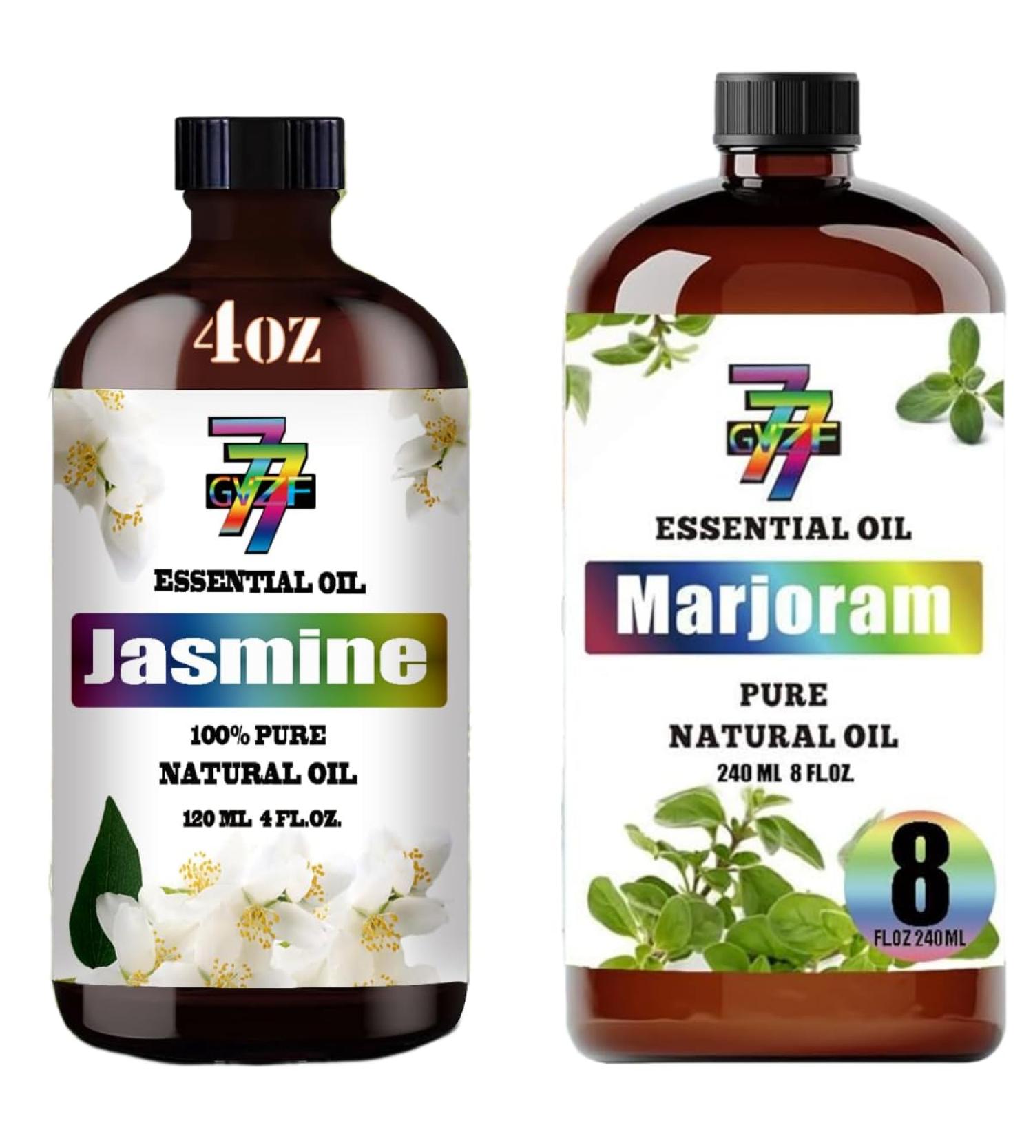 GV77ZF Essential Oil Set (2 Bottles one Bottle 4 fl oz/120 ml one Bottle 8 fl oz/240 ml) Pure Natural Marjoram eysuckle Oil and Jasmine Essential Oil Suitable for use in diffusers humidifiers - Buy Online on GoSupps.com