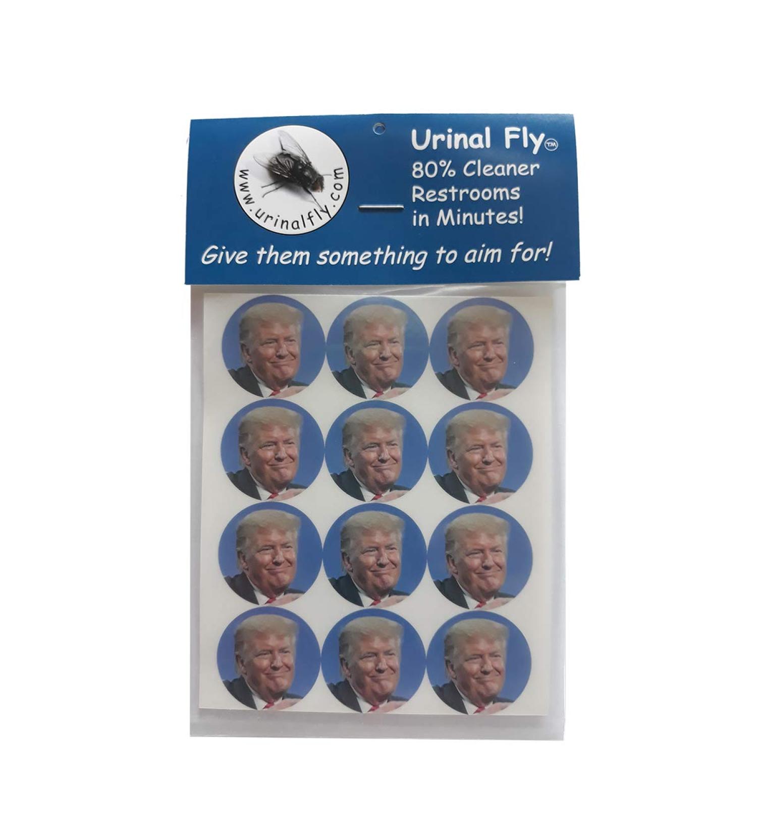 Urinal Fly Toilet Stickers 12 Pack - Trump Targets for 80% Cleaner Bathrooms! - Buy Online on GoSupps.com