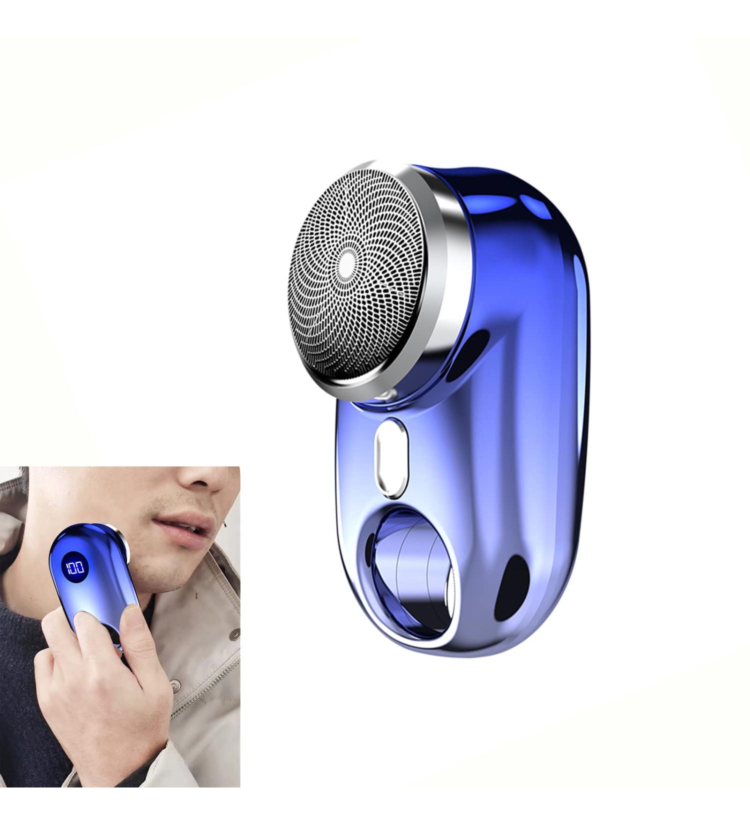 2023 Mini-Shave Portable Foil Electric Razor for Men - Wet Dry Beard Shaver, USB Rechargeable, Easy One-Button Use - Home, Car, Travel - Blue - Buy Online on GoSupps.com