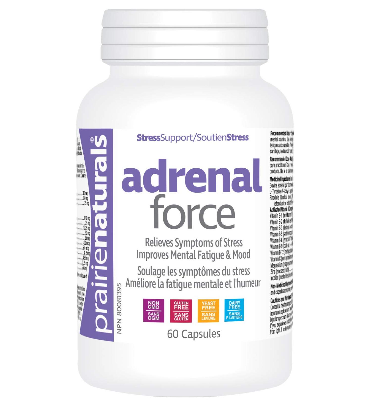 Prairie Naturals Adrenal-Force - Bovine Adrenal Cortex Gland Capsule - 60 Count - Buy Online on GoSupps.com