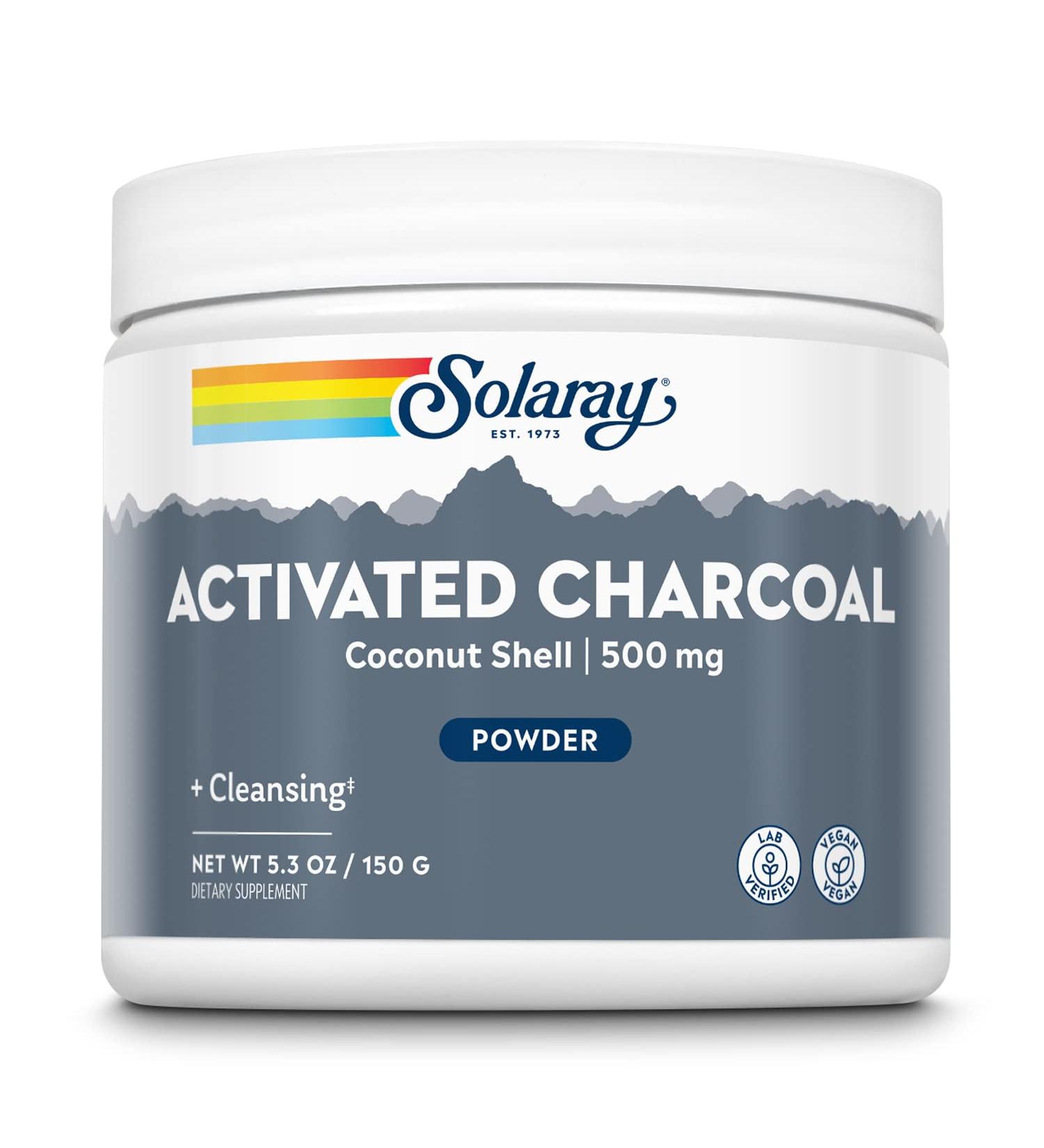 Buy Solaray Activated Coconut Charcoal Powder 500 mg - 5.3 oz (150 g) for Detox & Digestive Health - Buy Online on GoSupps.com