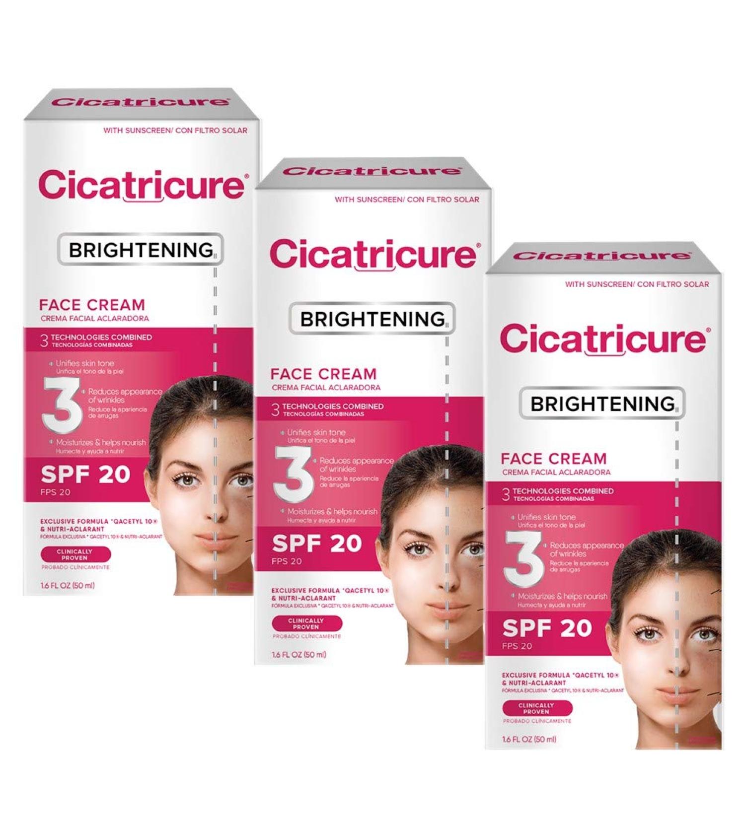 Cicatricure Brightening Cream 3-Pack with SPF - 1.6 Fl Oz Each for Radiant Skin - Buy Online on GoSupps.com