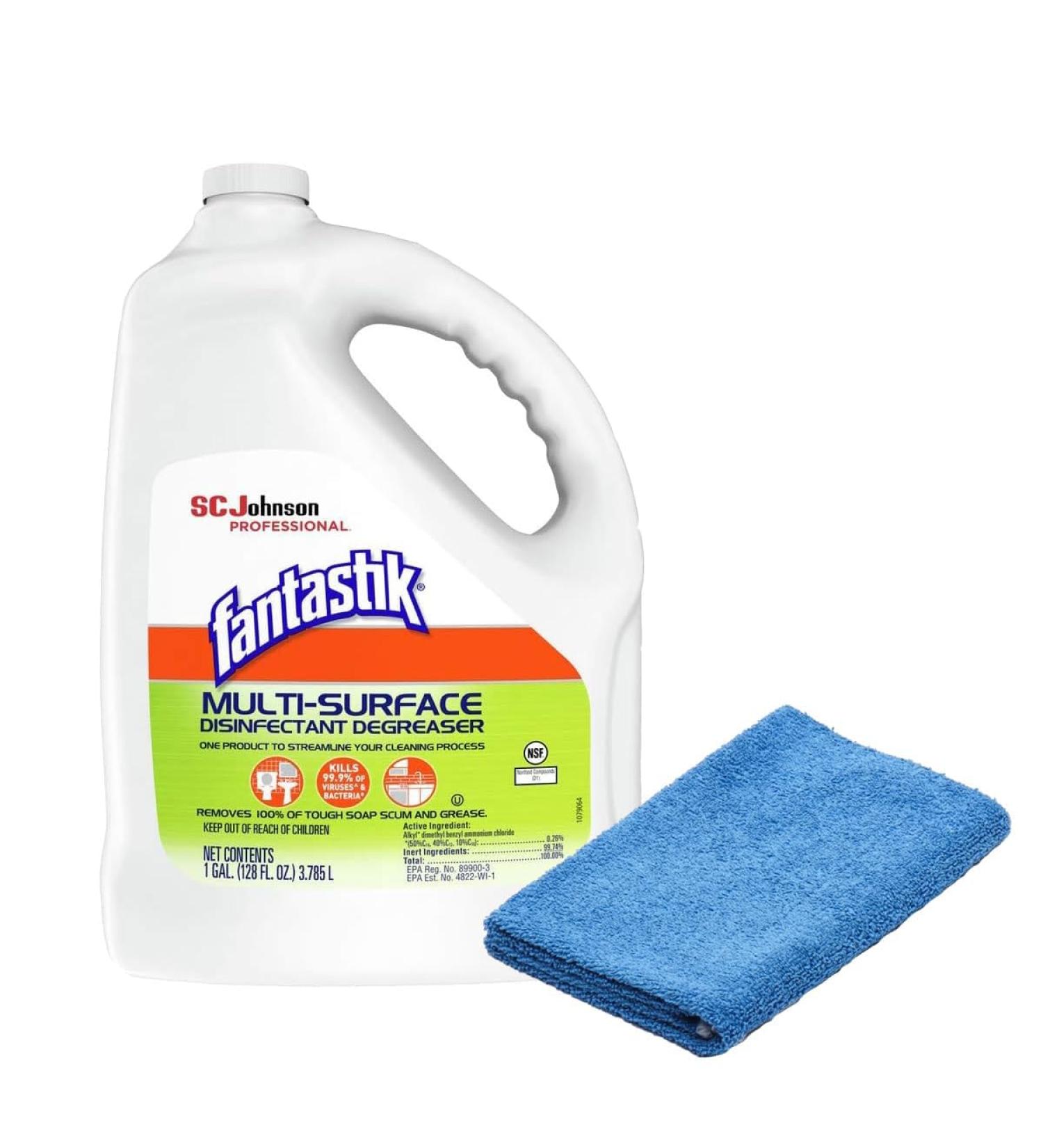 Plexon Microfiber Cleaning Cloth & Multi-Surface Degreaser Refill - 1 Gallon (128 Fl. Oz) - Pleasant Scent | International Shipping Available - Buy Online on GoSupps.com