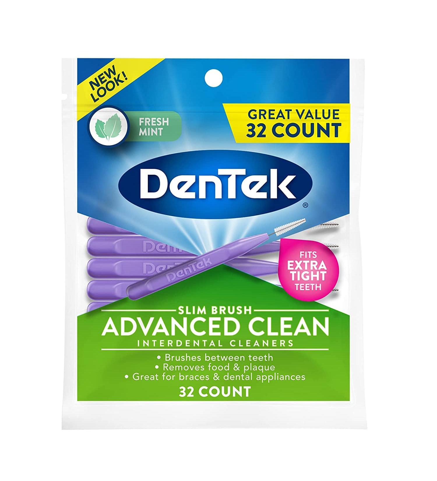 DenTek Slim Brush Interdental Cleansers, Extra Tight, Mouthwash Blast 32 ea