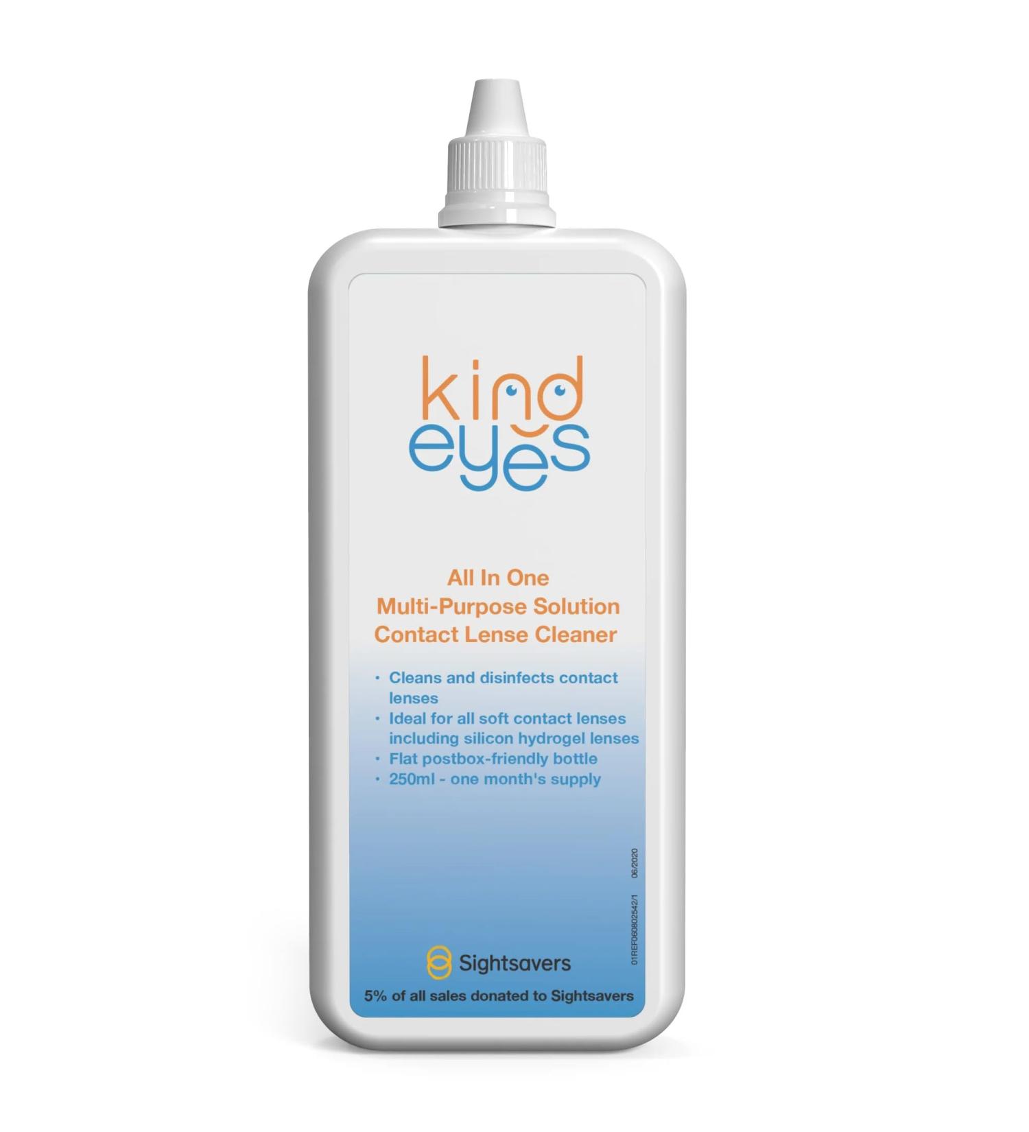 250ml Contact Lens Solution - All-in-1 Cleaner & Moisturizer for Soft Lenses - 4 Weeks Supply - Supports Sightsavers - Buy Online on GoSupps.com