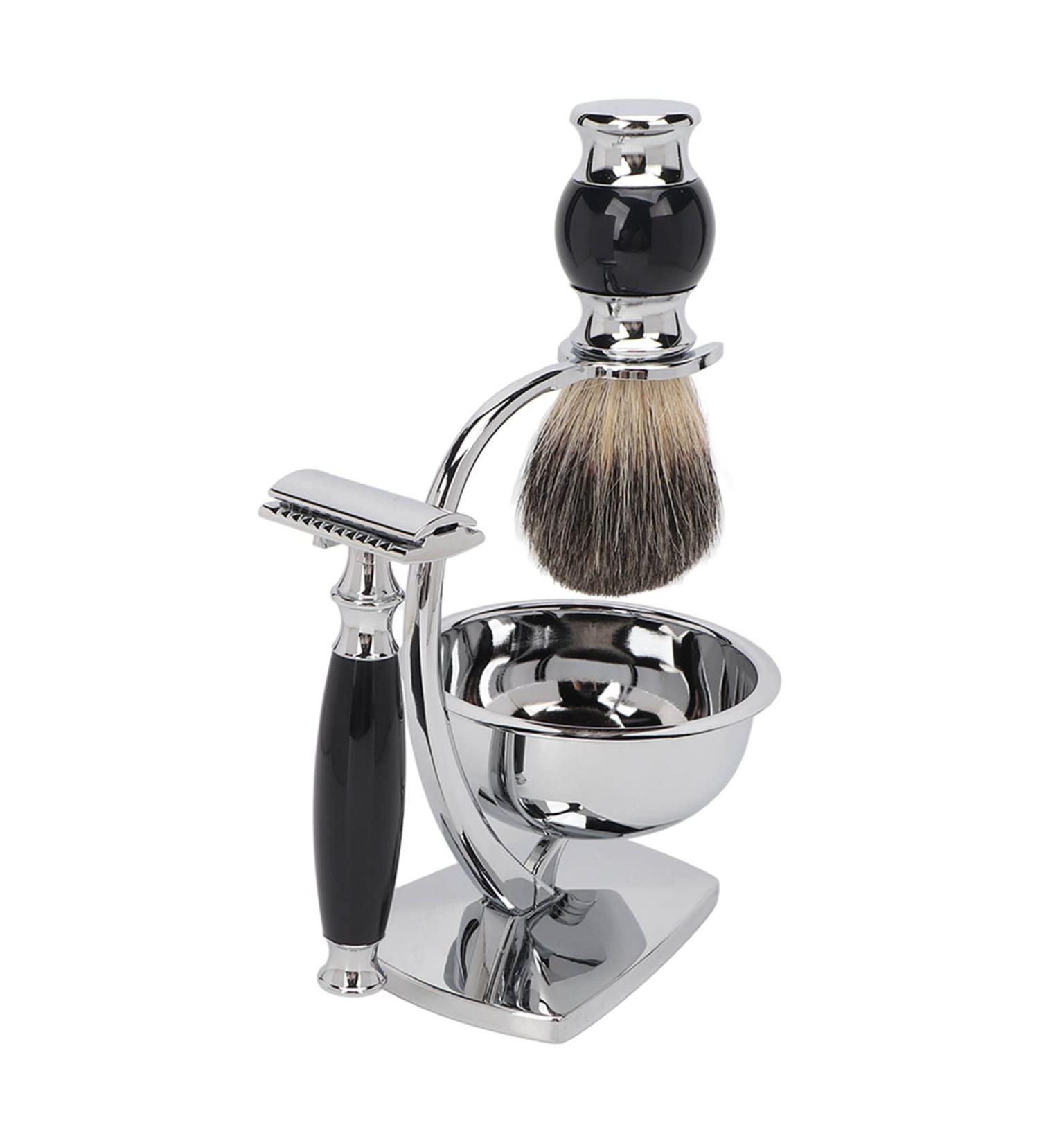 4 in 1 Soap Beard Brush Kit - Mustache Care Manual Shaving Set with Beard Brush Trim Knife Soaps & Accessories | International Shipping Available - Buy Online on GoSupps.com