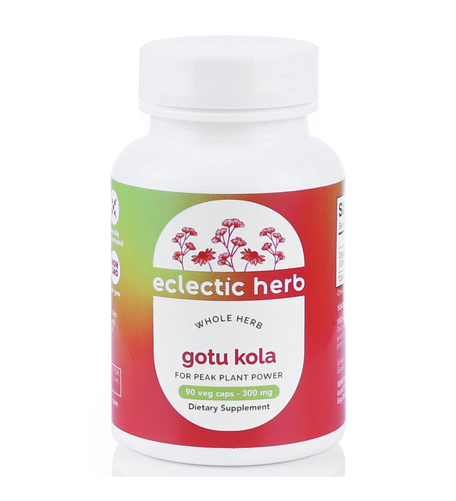 Eclectic Institute Gotu Kola 300 mg - 90 Non-GMO Veg Caps | Raw Fresh Freeze-Dried Supplement - Buy Online on GoSupps.com