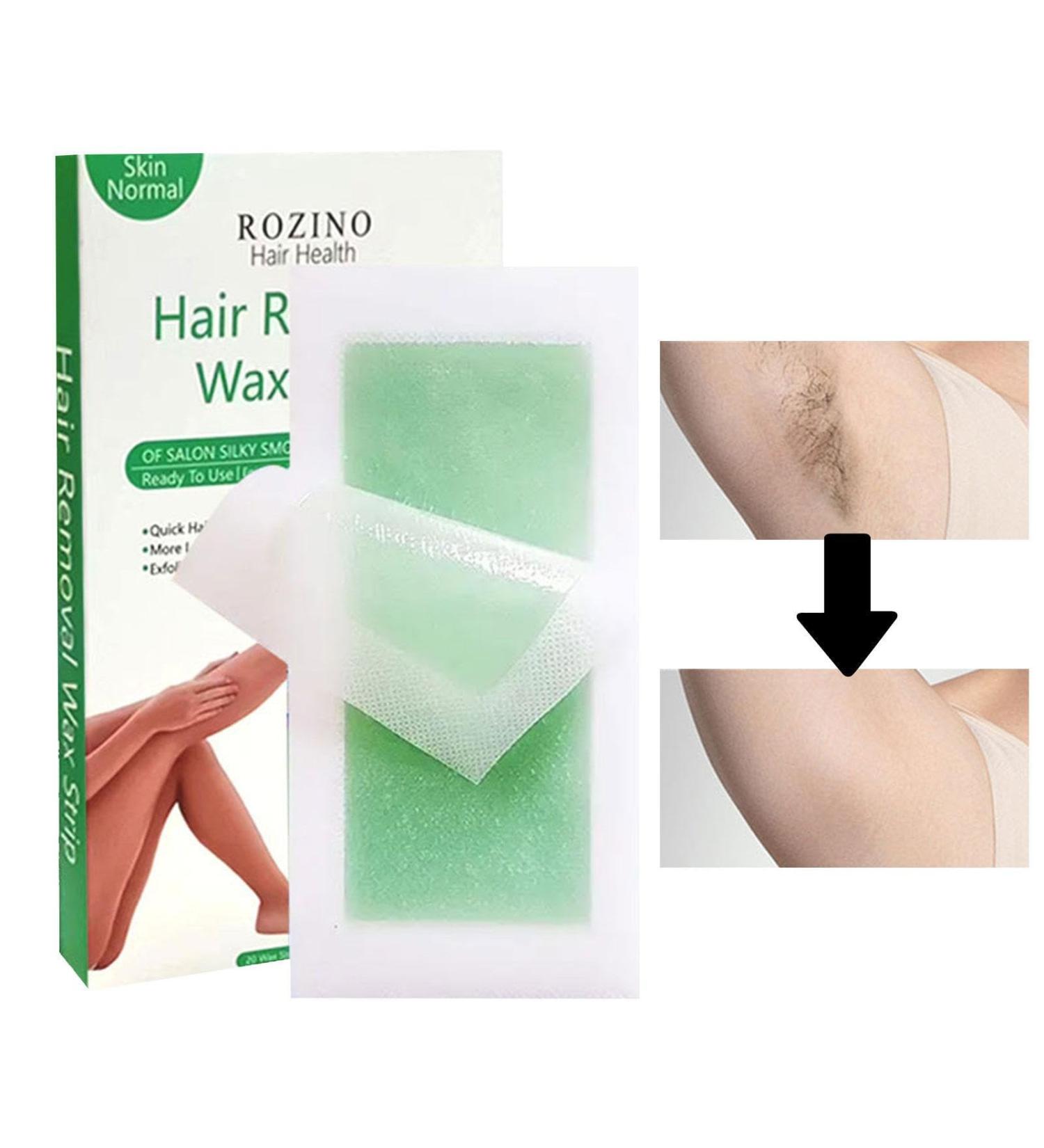 Hair Removal Wax Strips - 20 Durable Washable Waxing Sheets for Face & Body | Unisex Hair Remover for Arms Legs & More - Buy Online on GoSupps.com