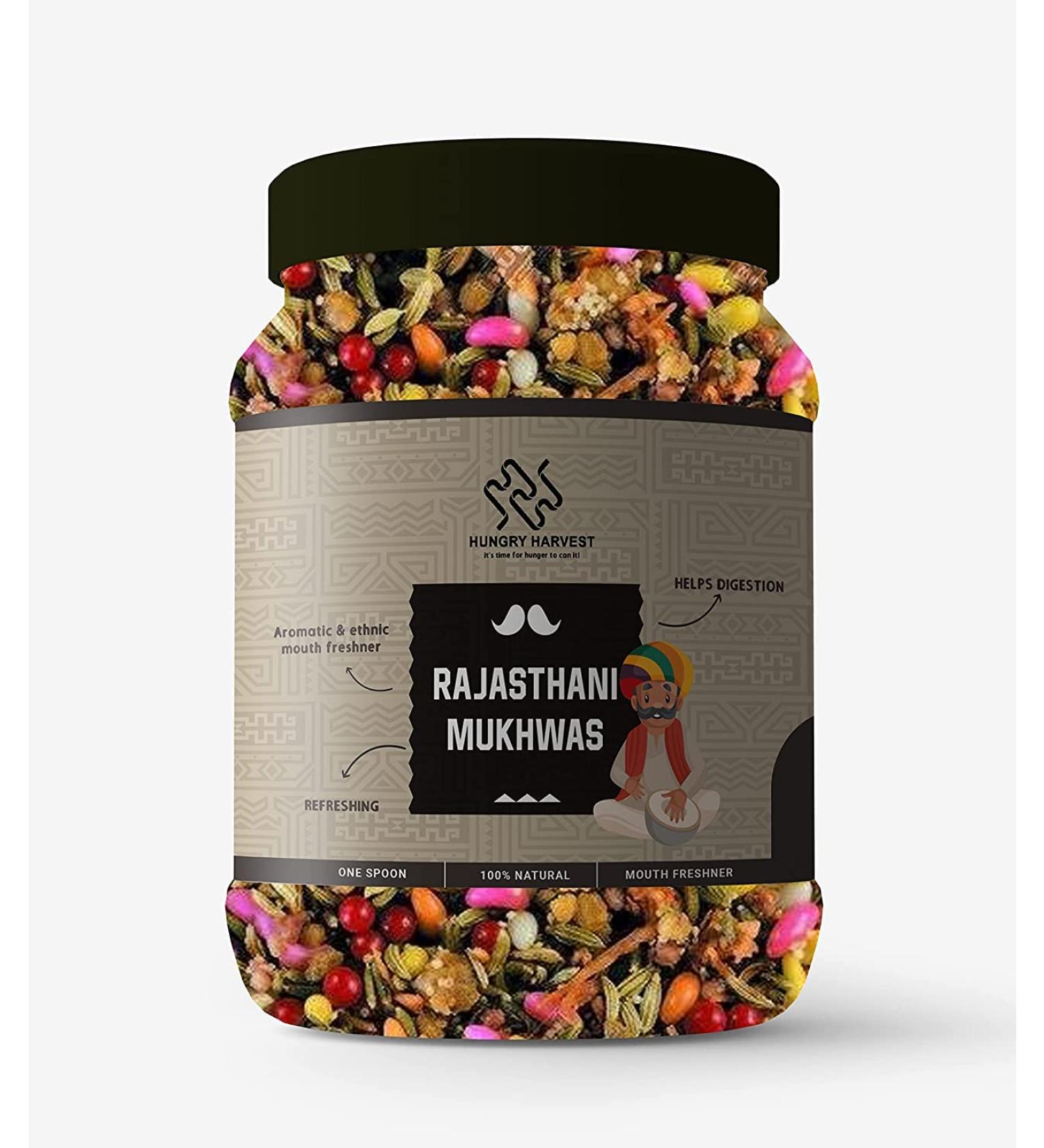 Hungry Harvest Royal Rajasthani mukhwas 150 GMS | Home Made Rajashthani mukhwas Mouth freshener_Packing May Vary