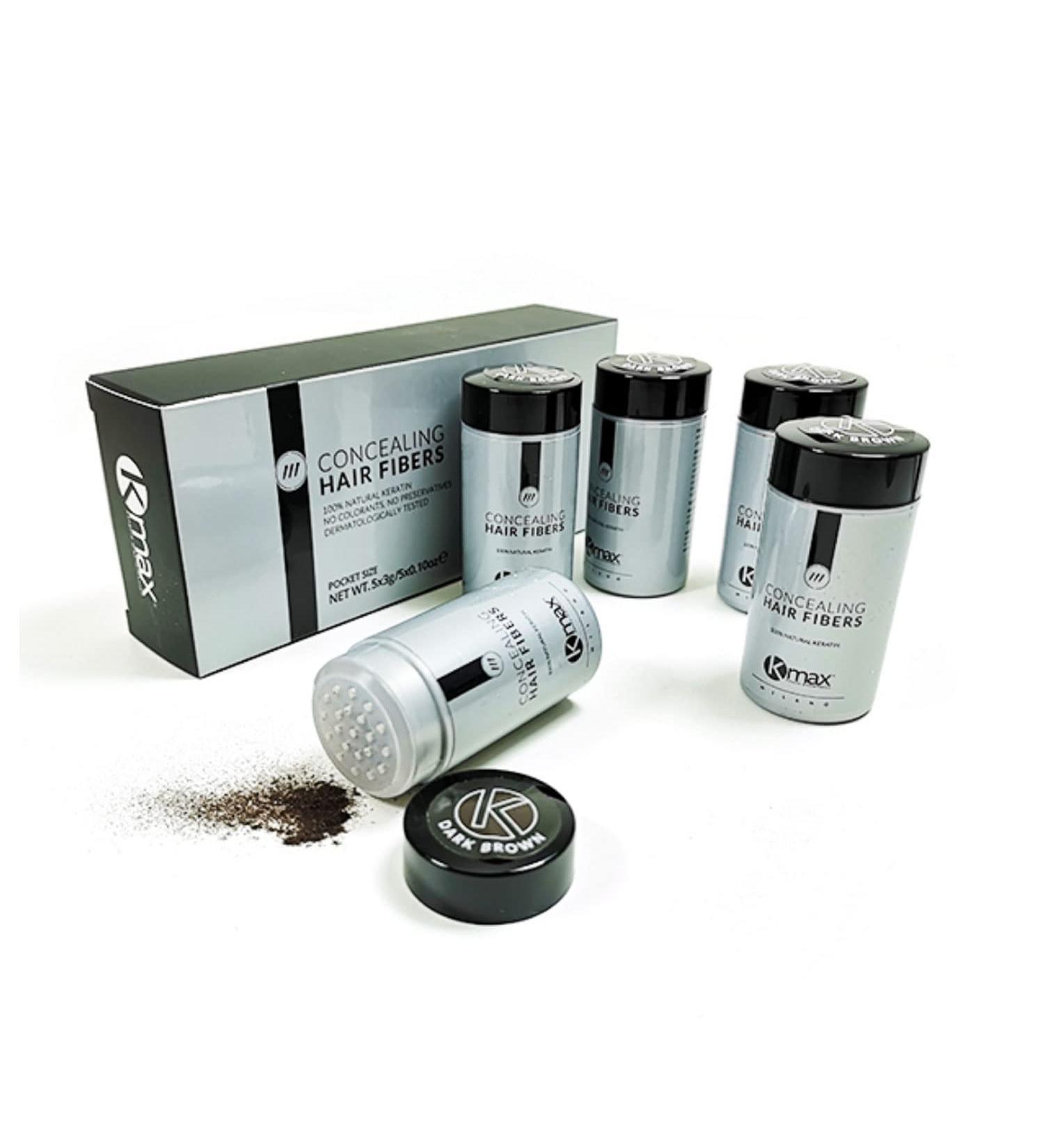 Kmax Hair Fibers - Keratin Hair Loss Coverage Pocket Size (5 Bottles x 3g) - Light Gray | International Shipping - Buy Online on GoSupps.com