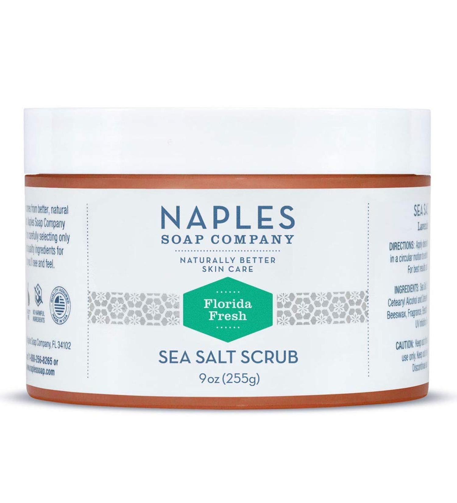 Florida Fresh Citrus Sea Salt Scrub - Detoxifying Shea Moisturizing - Natural Skin Care for Radiant Glow - 9 oz - Buy Online on GoSupps.com