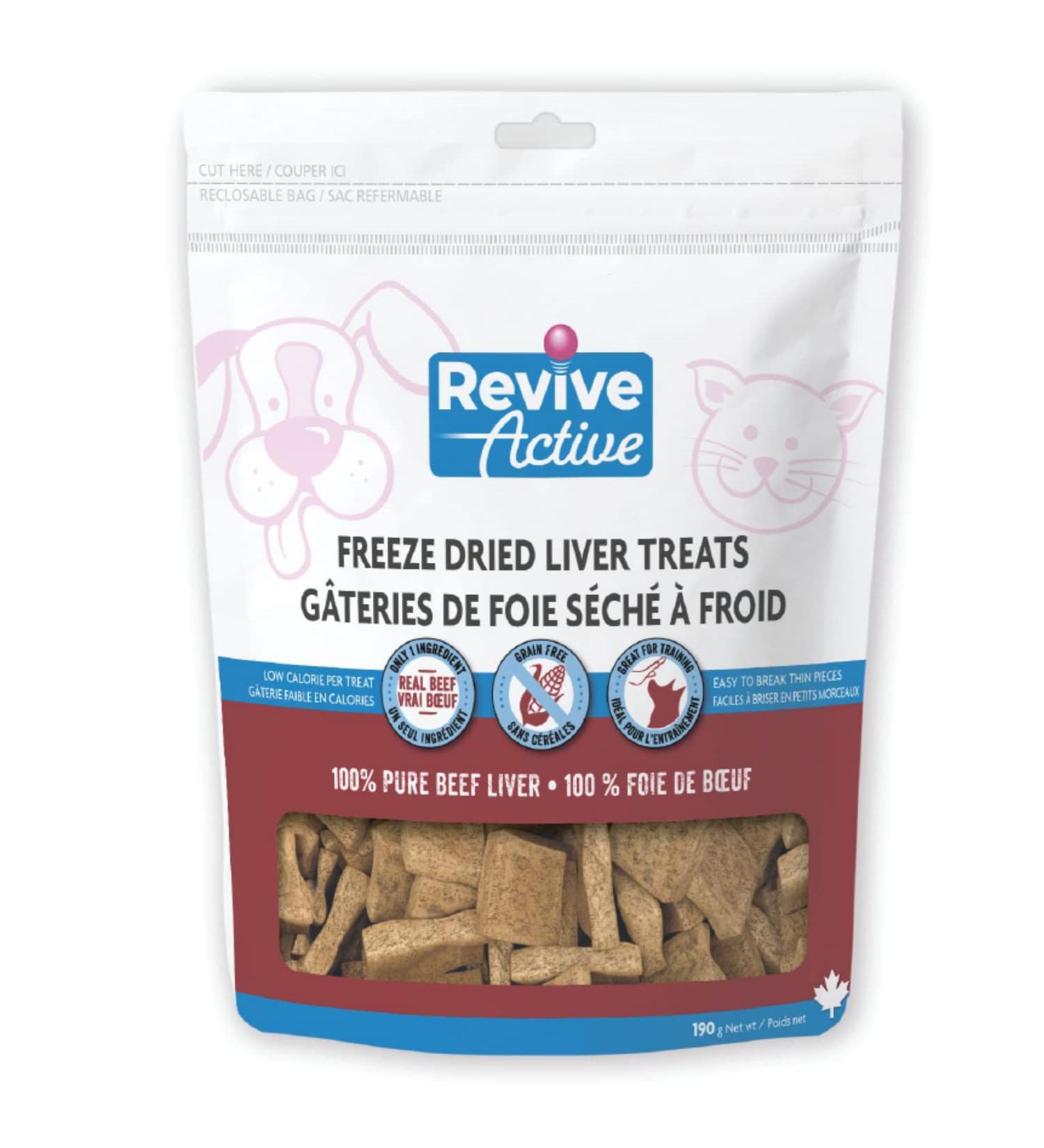 Revive Active Freeze Dried Beef Liver Treats for Dogs and Cats 190gr- Nutritious Pure and All Nutritive Low Calorie Per Treat Great for Training Easy to Break in Pieces 190 g (Pack of 1) - Buy Online on GoSupps.com