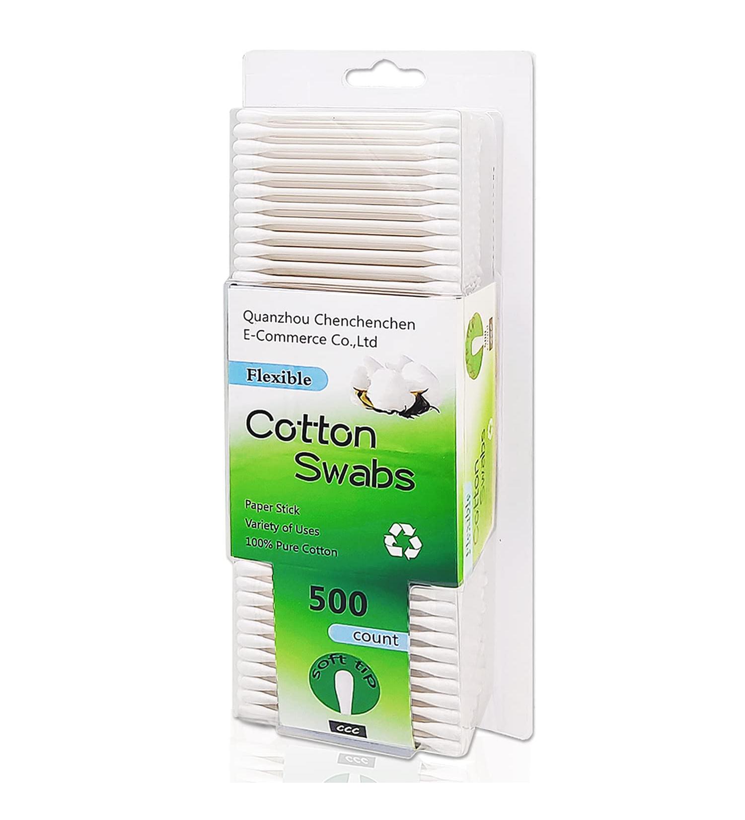 Organic Paper Cotton Swabs 500ct - Biodegradable Double Tips Cotton Buds 500pcs - Buy Online on GoSupps.com