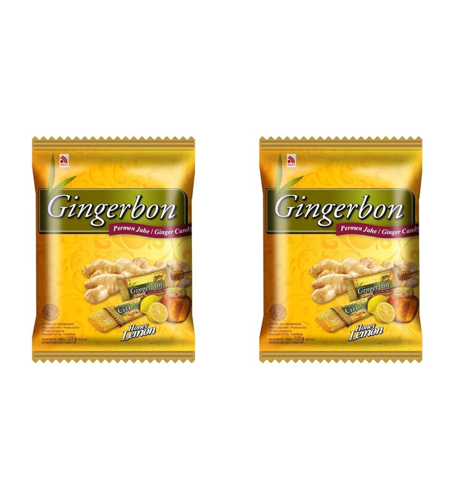 GINGERBON Ginger Honey Lemon Bonbons - 125g (Pack of 2) | Buy Internationally - Natural Candy for Wellness - Buy Online on GoSupps.com