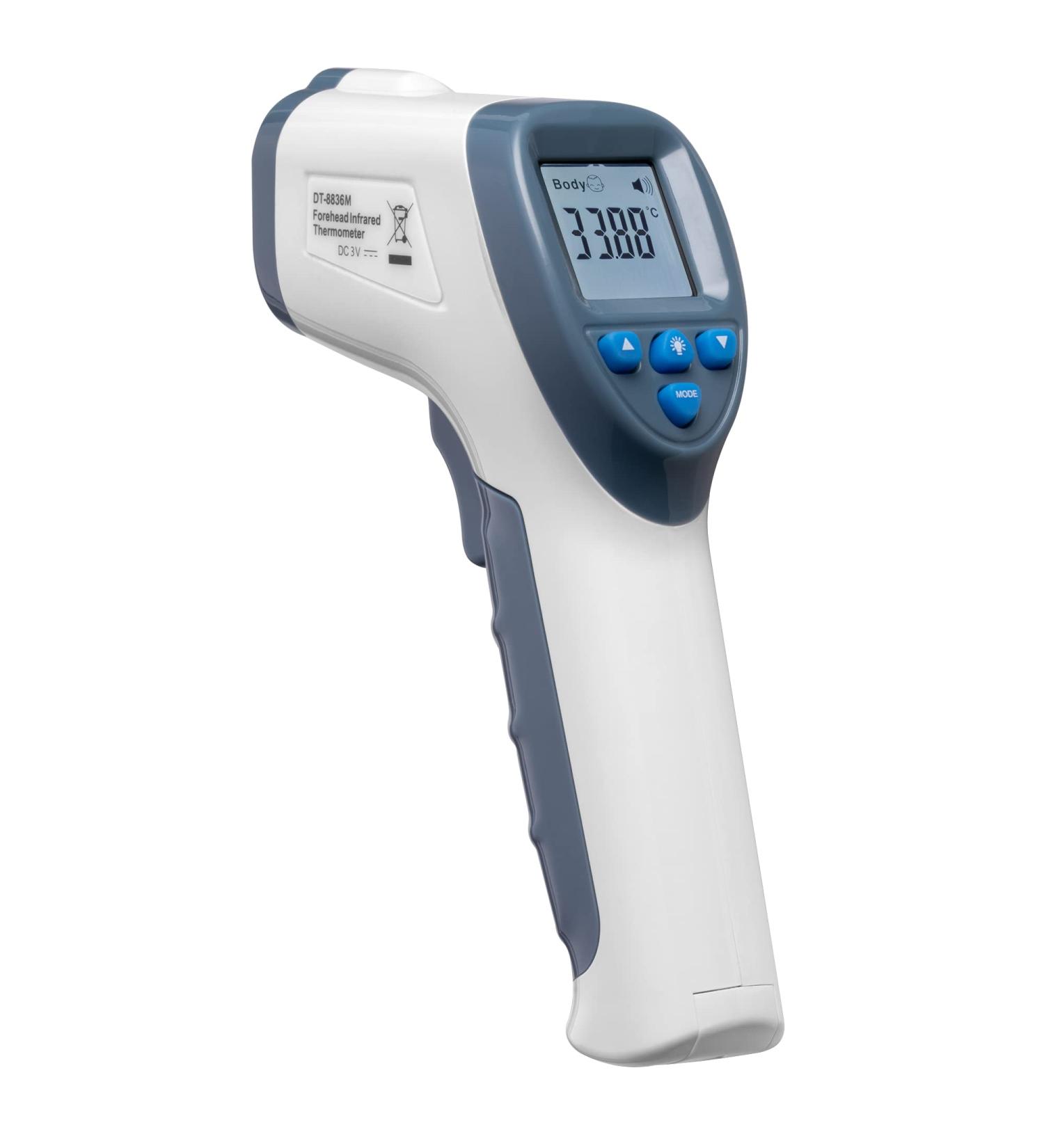 Jazooli Infrared Laser Forehead Thermometer Gun - Contactless Digital Temperature Checker for Adults, Children, and Babies - Fever Alarm, Instant Reading - Buy Online on GoSupps.com