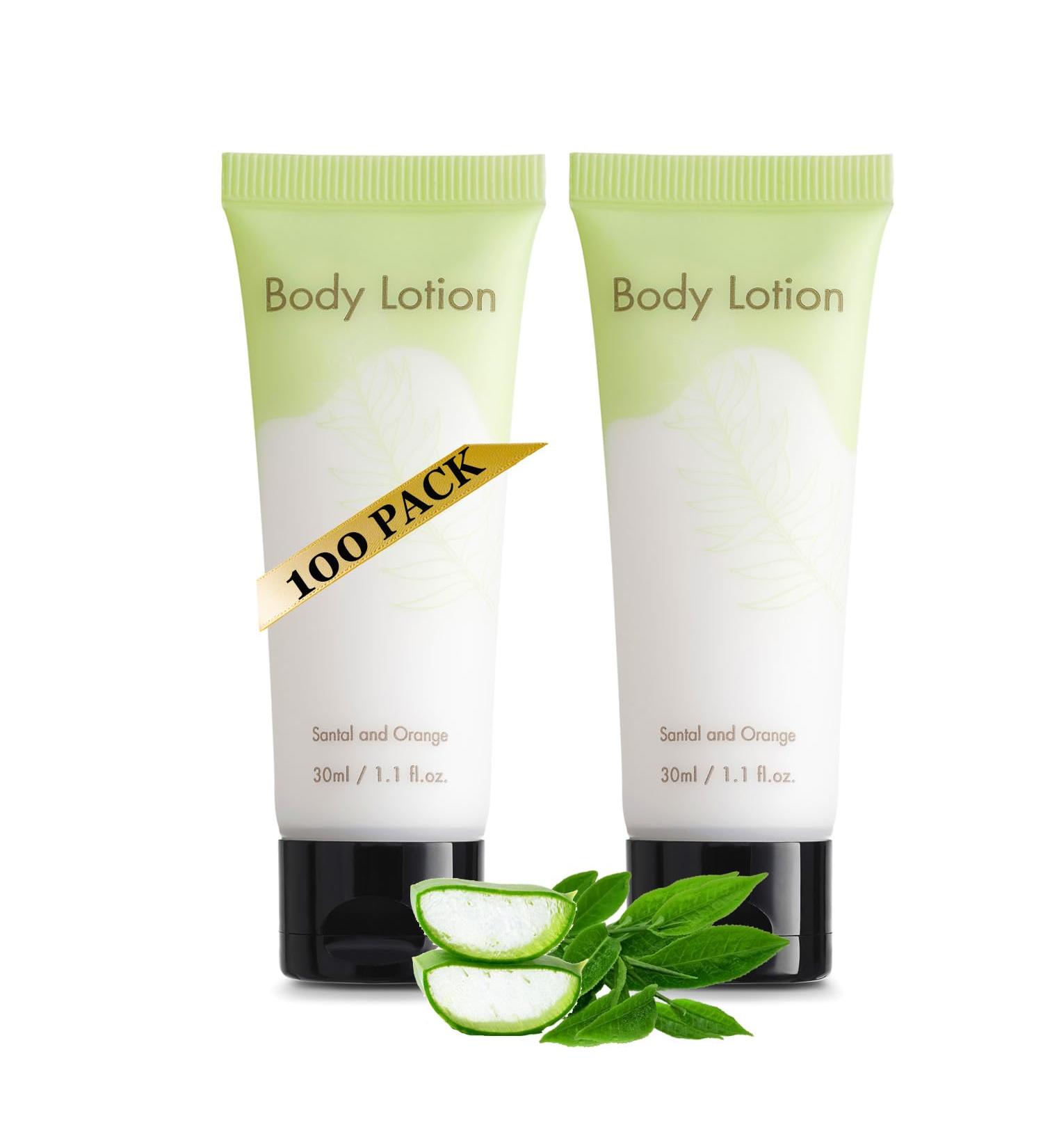 Leak-Proof Travel Size Body Lotion 1.1 Fl.oz/ 30 ml Each 100PCS Bulk Pack Hotel Body Lotion Santal and Orange Scent Amenities and Toiletries for Hospitality 1 Fl Oz (Pack of 100) - Buy Online on GoSupps.com