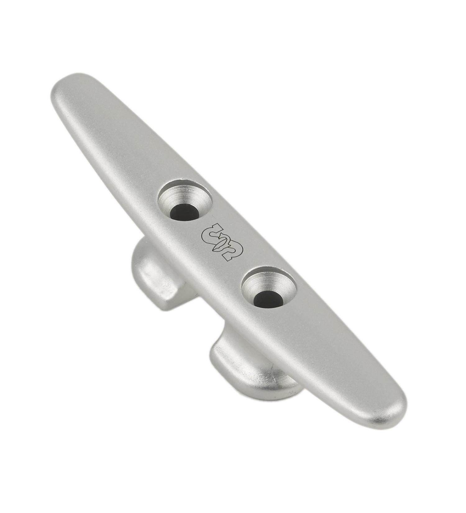 Schaefer Open Base Clear Anodized Forged Aluminum Cleat fits Up to 3/8-Inch Line, 4-Inch/102mm