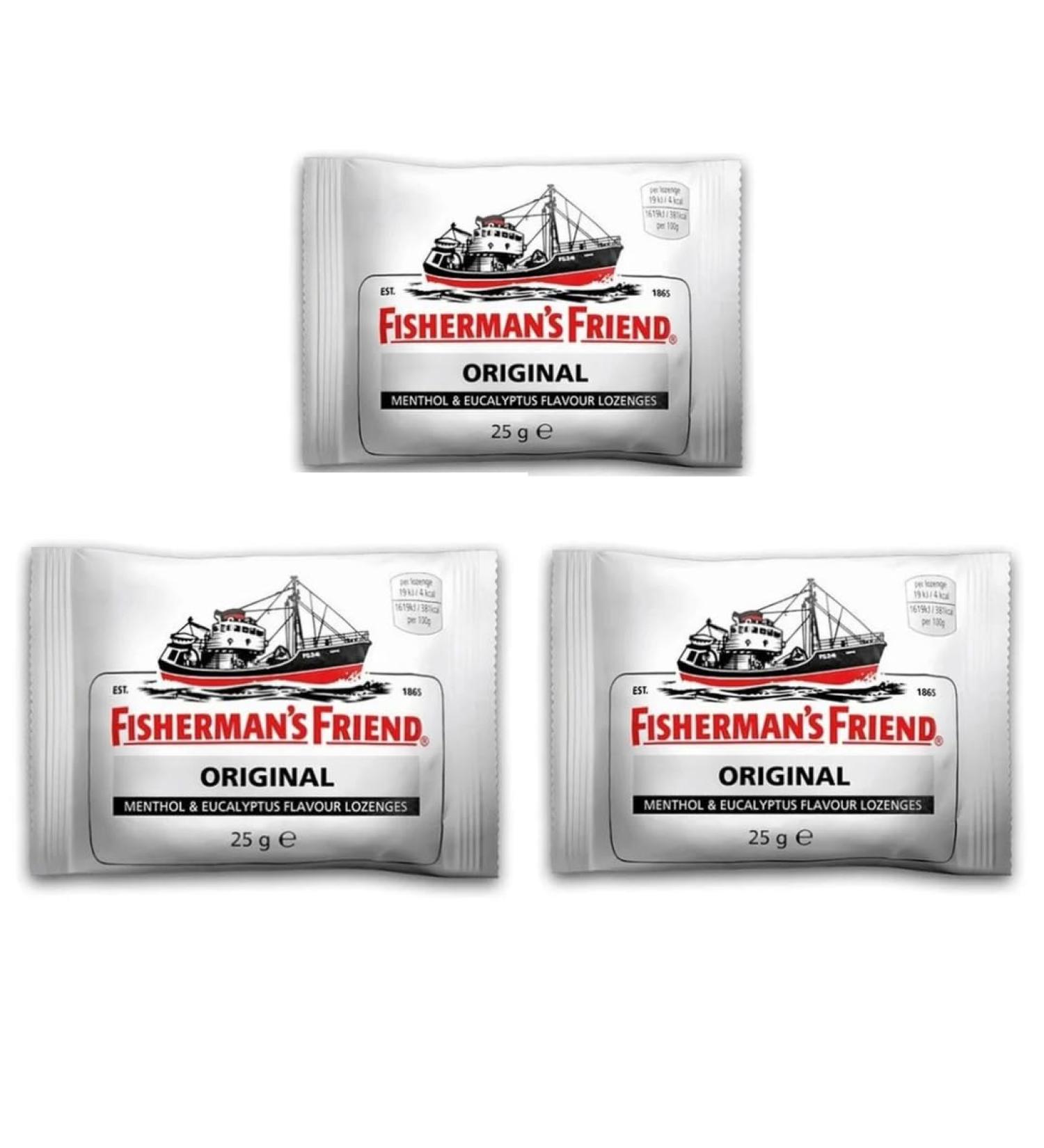 Fisherman's Friend Original Extra Strong Menthol & Eucalyptus Lozenges Pack of 3 (25 g) - Buy Online on GoSupps.com