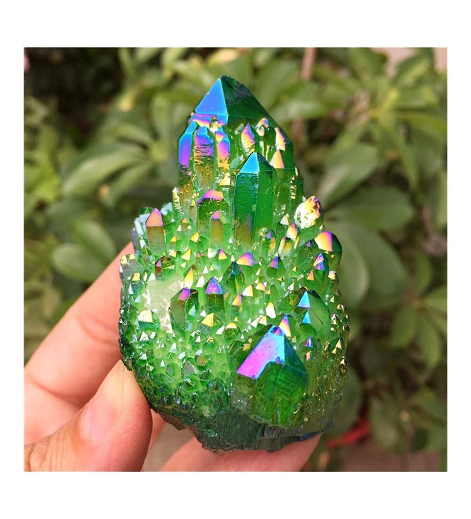 Stone Crafts Green Aura Crystal Cluster Angel Aura Titanium Quartz Crystal Stunning Rainbow Minerals ZJGIDTEM (Size : 120-150g) - Buy Online on GoSupps.com