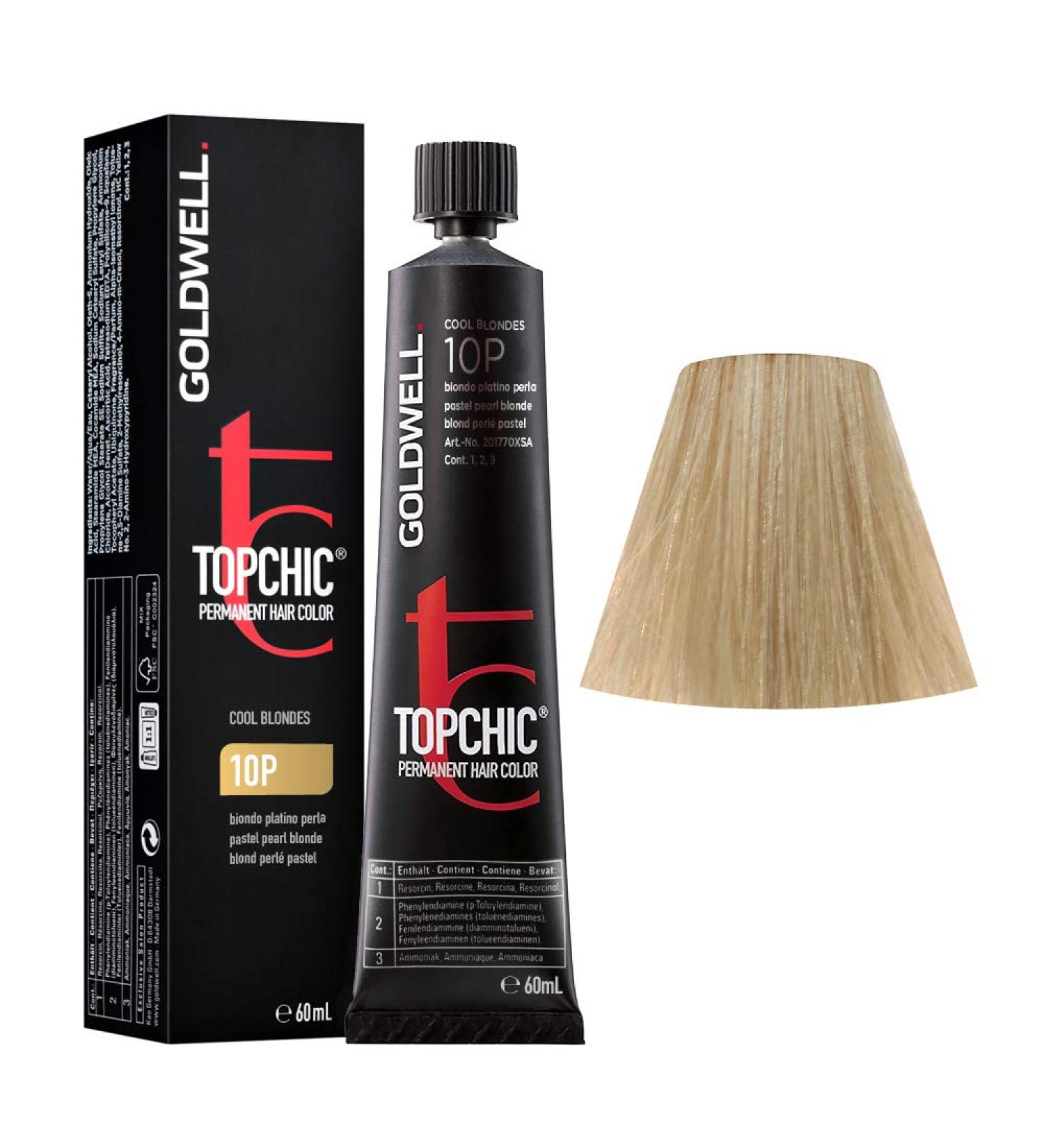 Goldwell Topchic Hair Color 10P pastel pearl blonde 1 pack (1 x 60 ml) 10P pastel pearl blonde 60 ml (1 pack)
