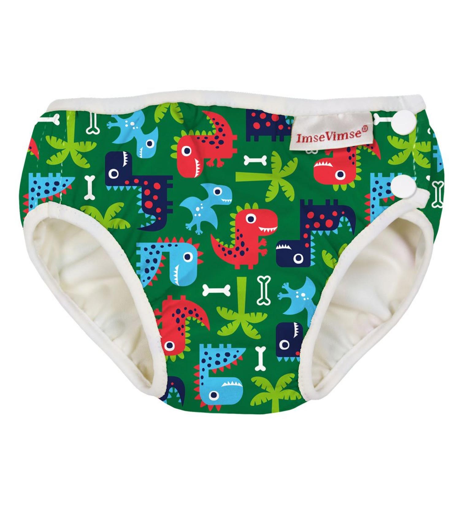 ImseVimse Green Dino Swim and Bath Diaper for Newborns (NB 4-6kg