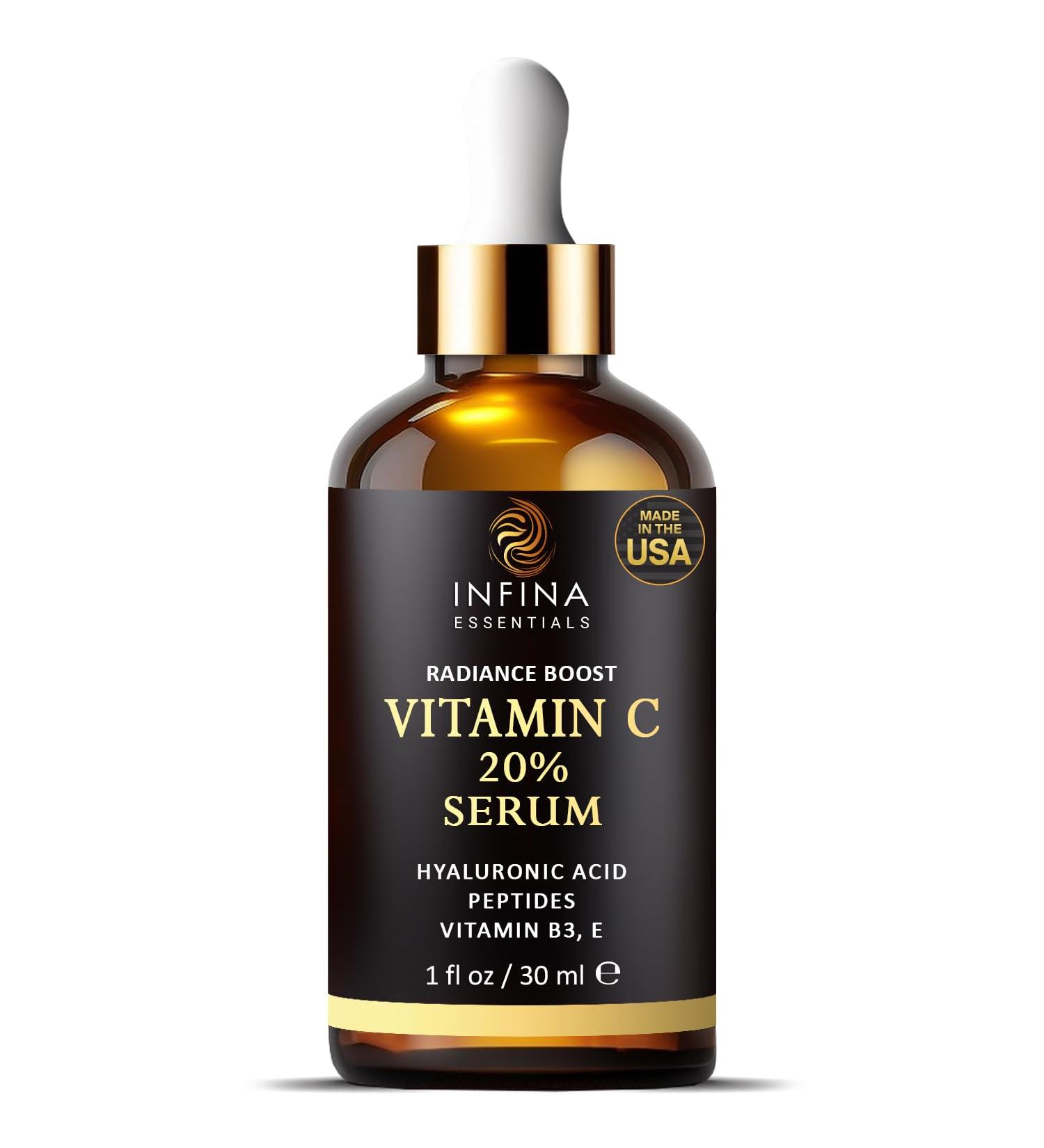 Vitamin C Serum with Hyaluronic Acid - Anti-Aging Face Serum for Dark Spots & Fine Lines - 1 fl oz - Buy Online on GoSupps.com