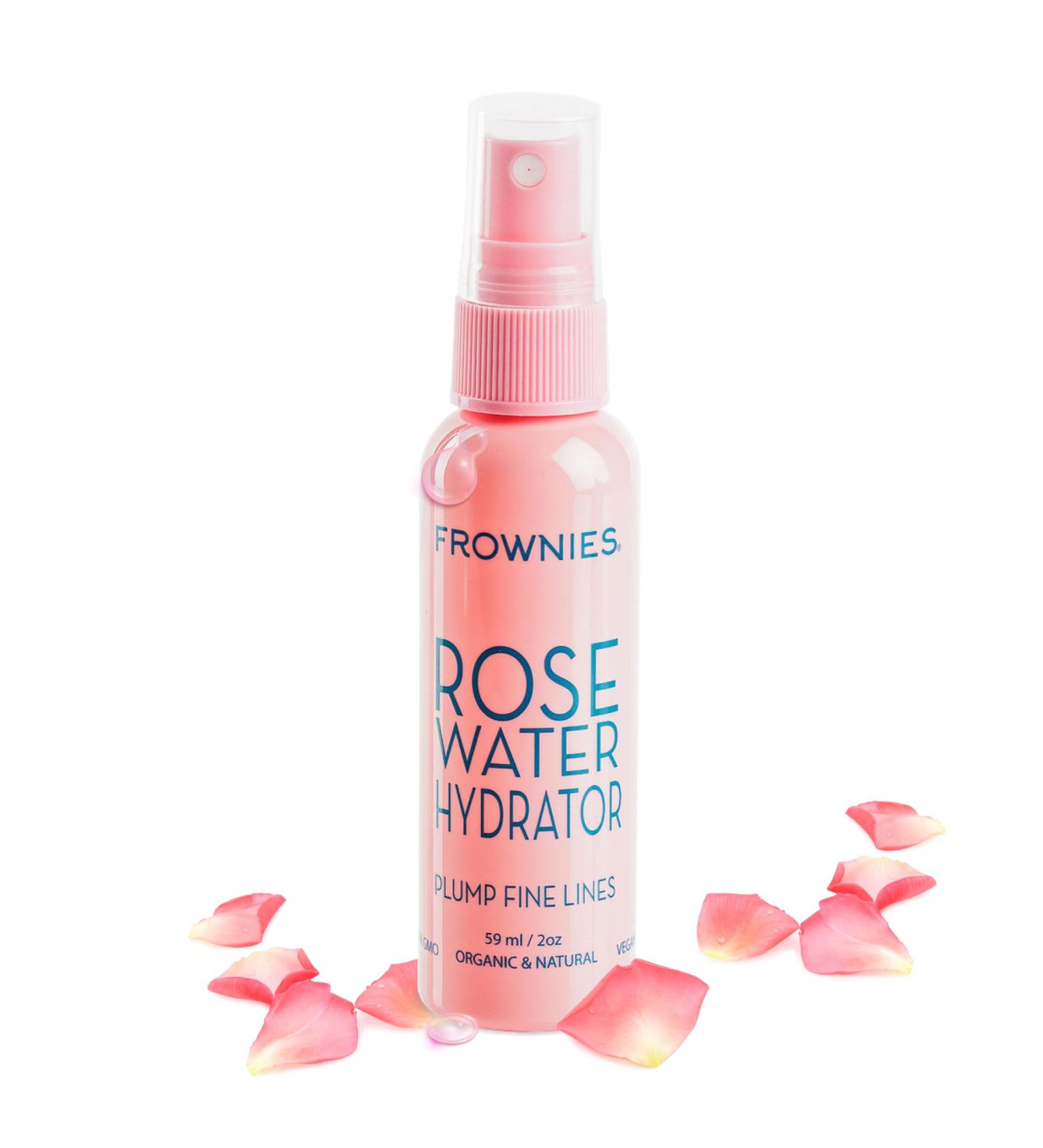 Frownies Rose Water Hydrator Spray - Hydrating Face Mist - Oil Control Toner For Face - Suitable for All Ages And Skin Types 2oz - Buy Online on GoSupps.com